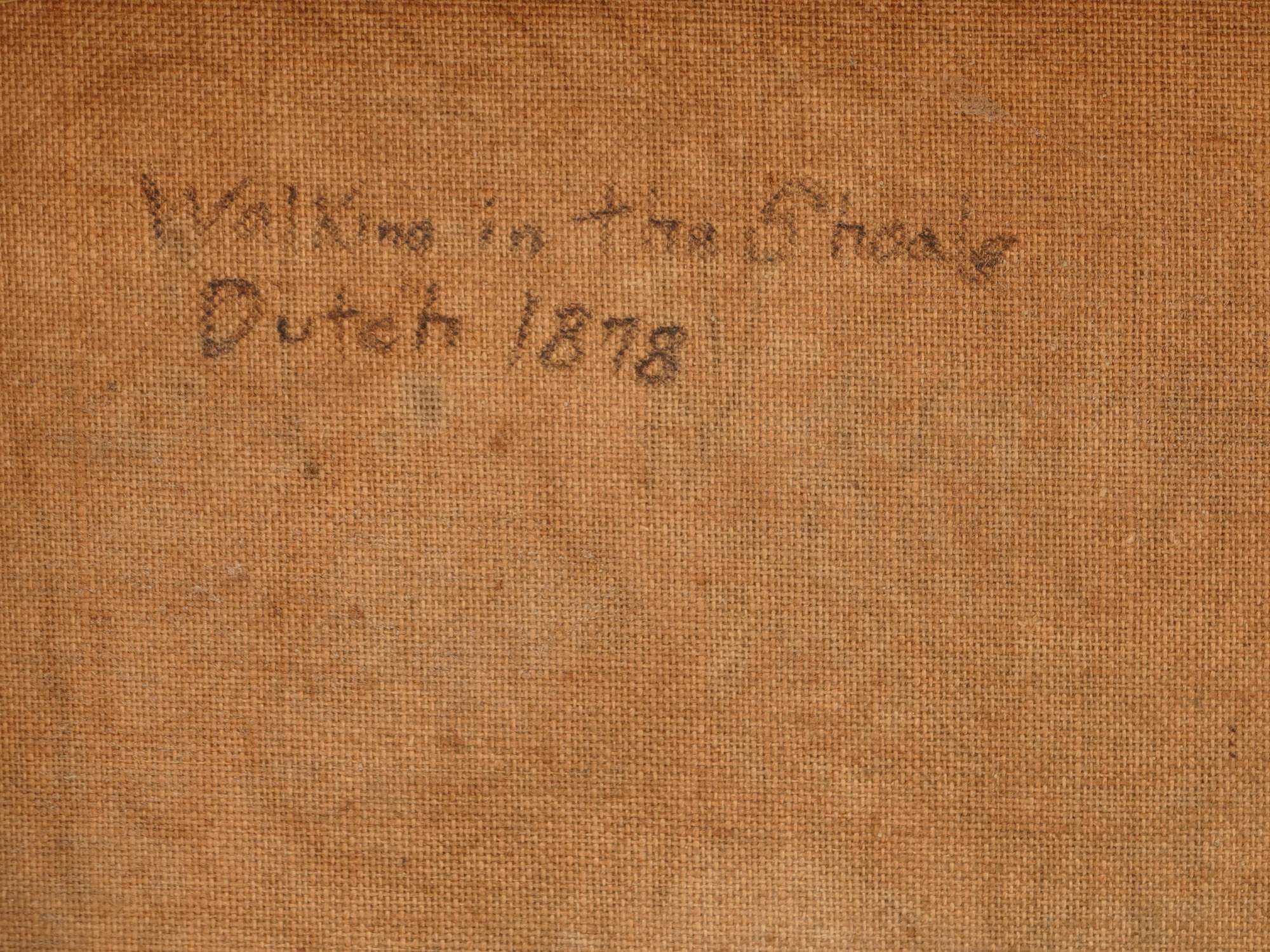 ANTIQUE 1878 DUTCH COASTAL SCENE OIL PAINTING PIC-4