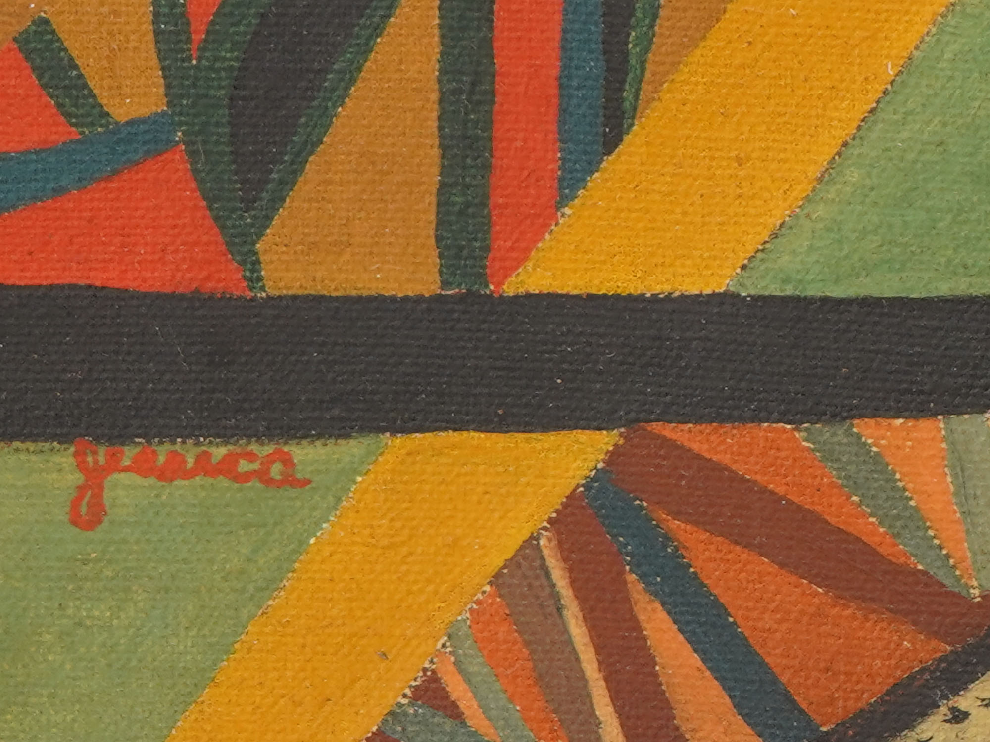 SIGNED JESSICA OIL ON CANVAS ABSTRACT PAINTING PIC-5