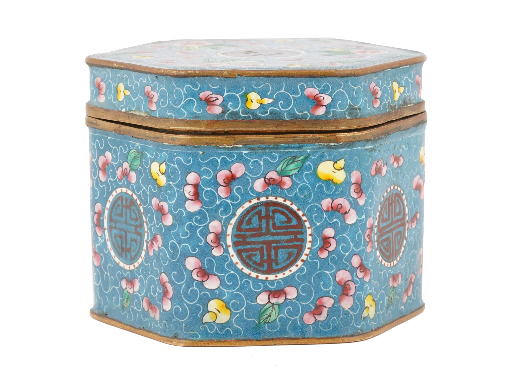 ANTIQUE CHINESE QING DYNASTY CLOISONNE ENAMEL BOX PIC-2