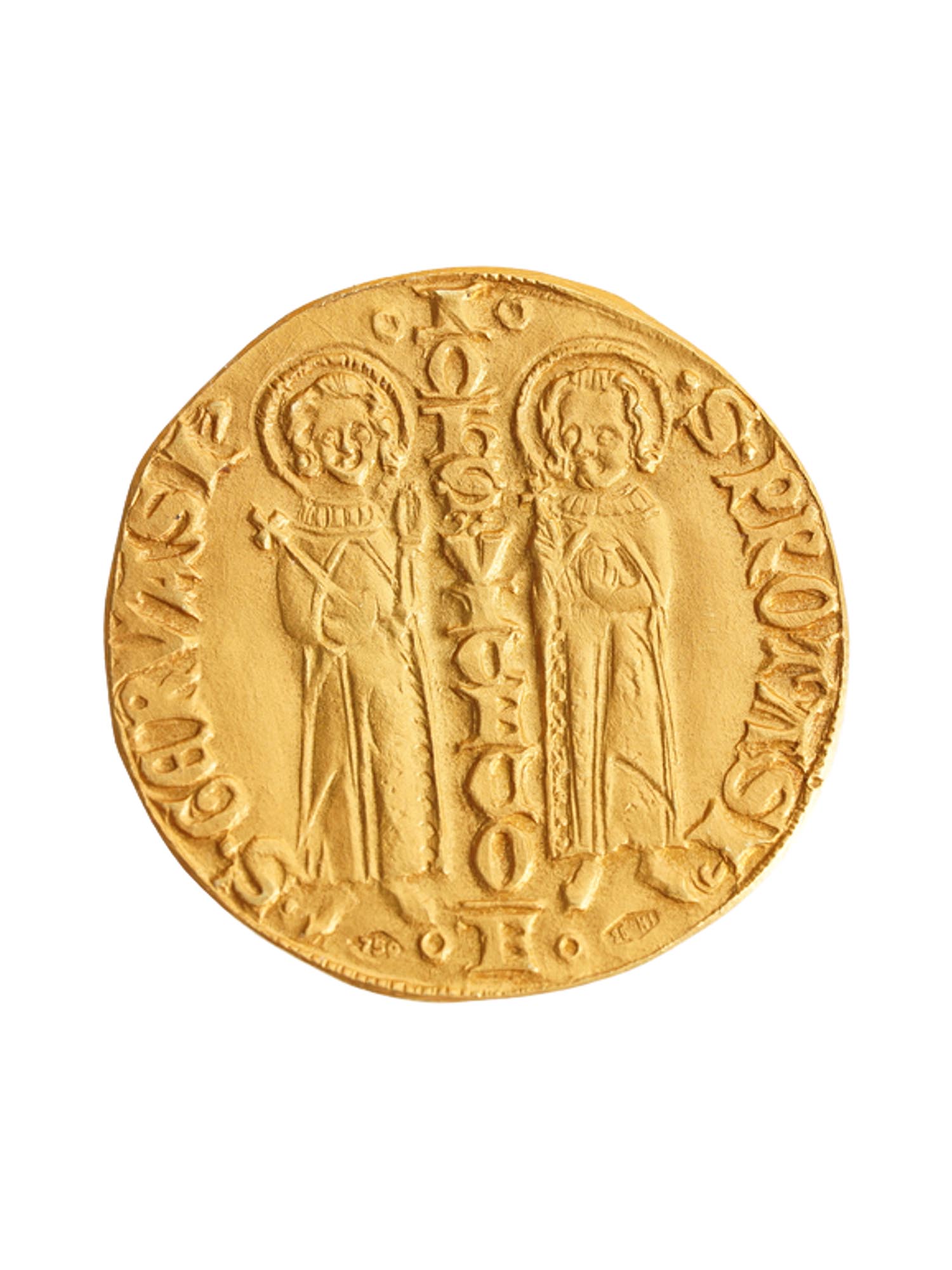 ANCIENT ITALIAN AMBROSINO D ORO GOLD COIN PIC-