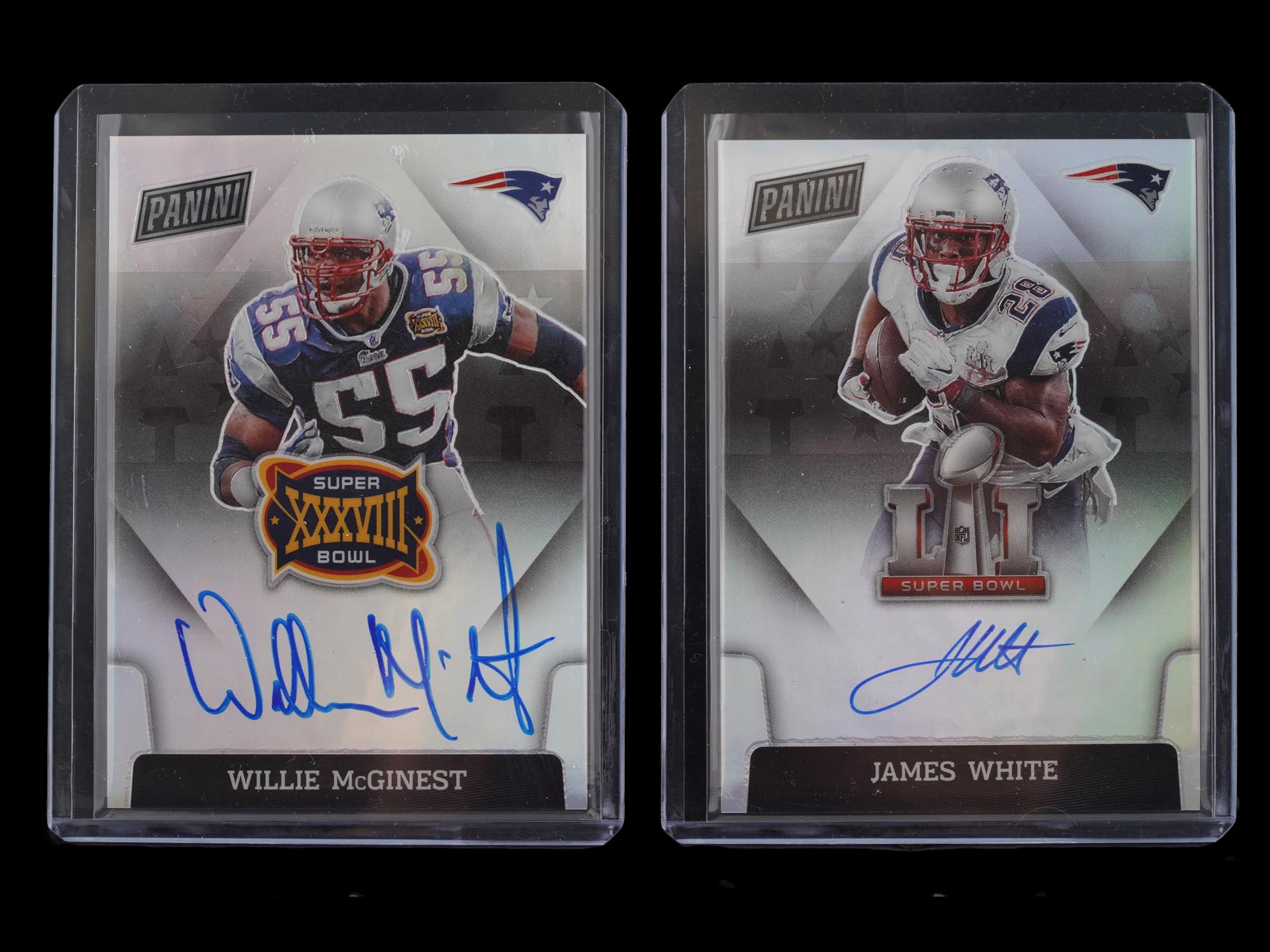 2022 PANINI SUPERBOWL JAMES WHITE WILLIE MCGINEST AUTOS PIC-