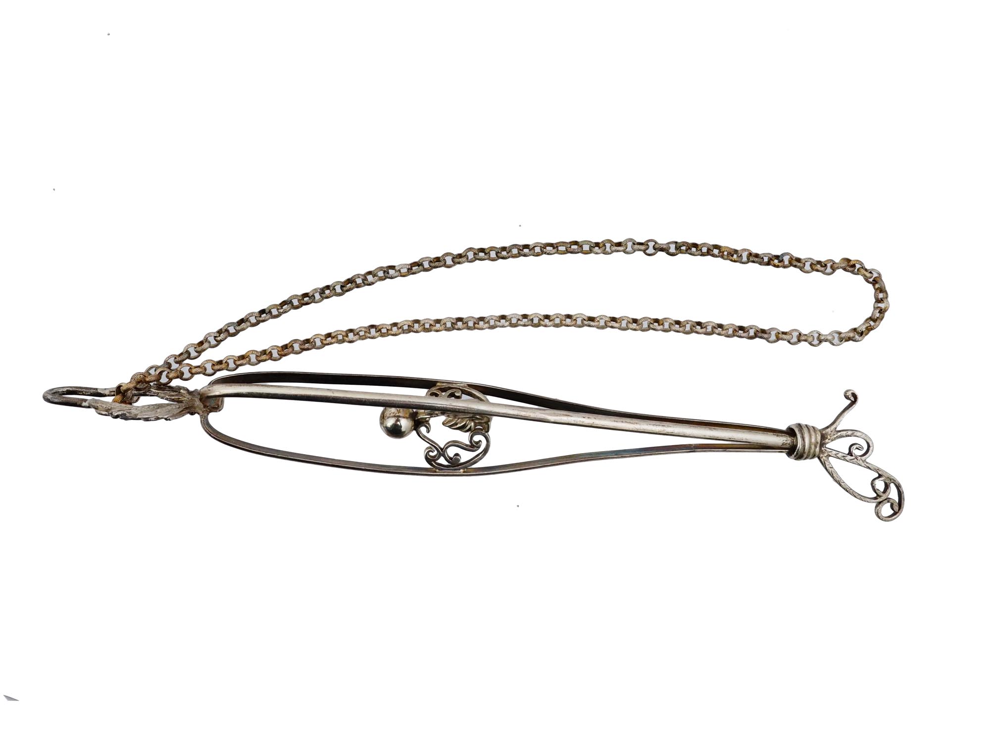 ANTIQUE STERLING SILVER CHATELAINE SKIRT LIFTER PIC-5