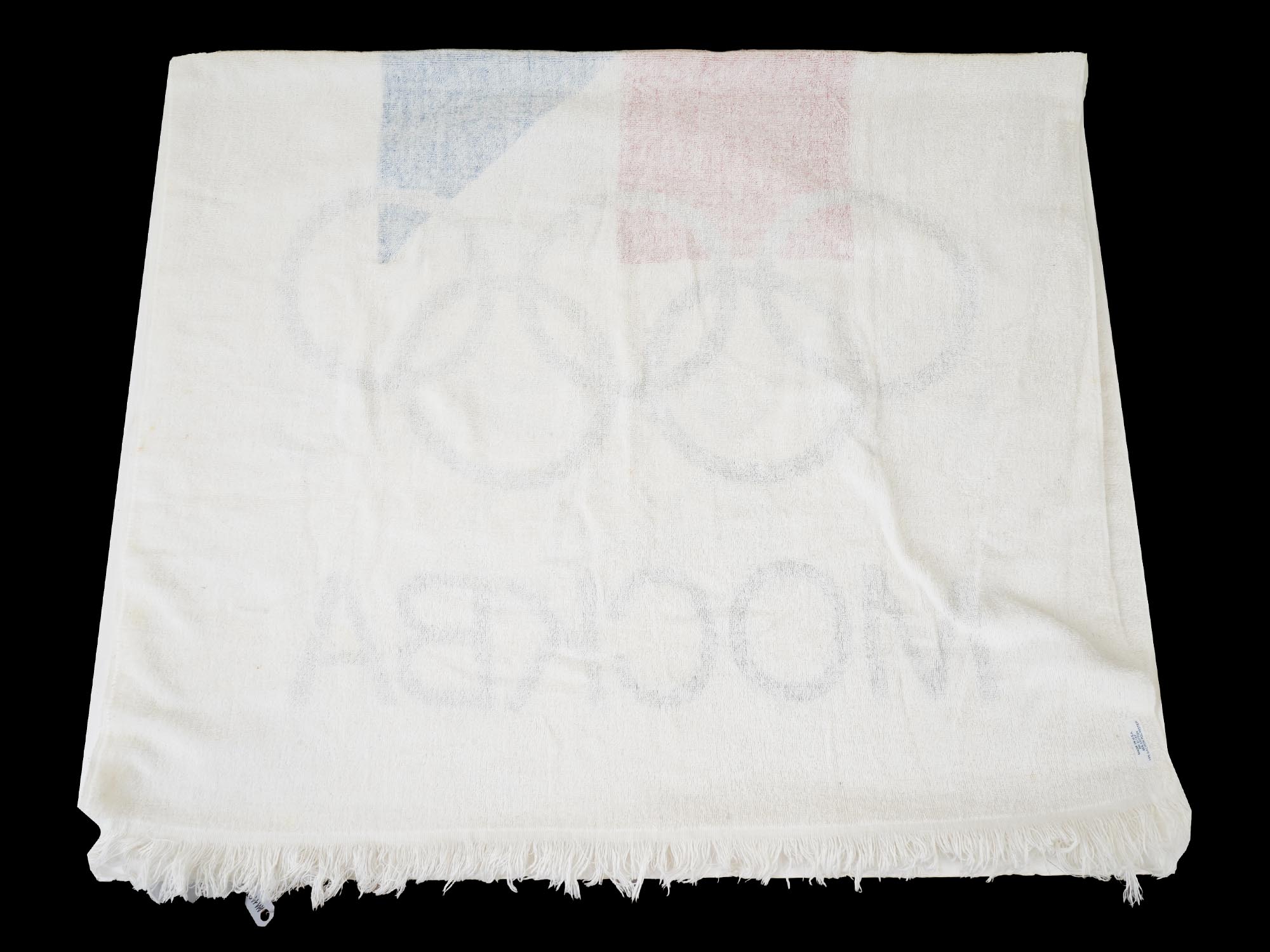 1980 MOSCOW OLYMPICS POSTER AND BRONZE BEAR AND BRASS PLAQUET AND TOWEL PIC-9