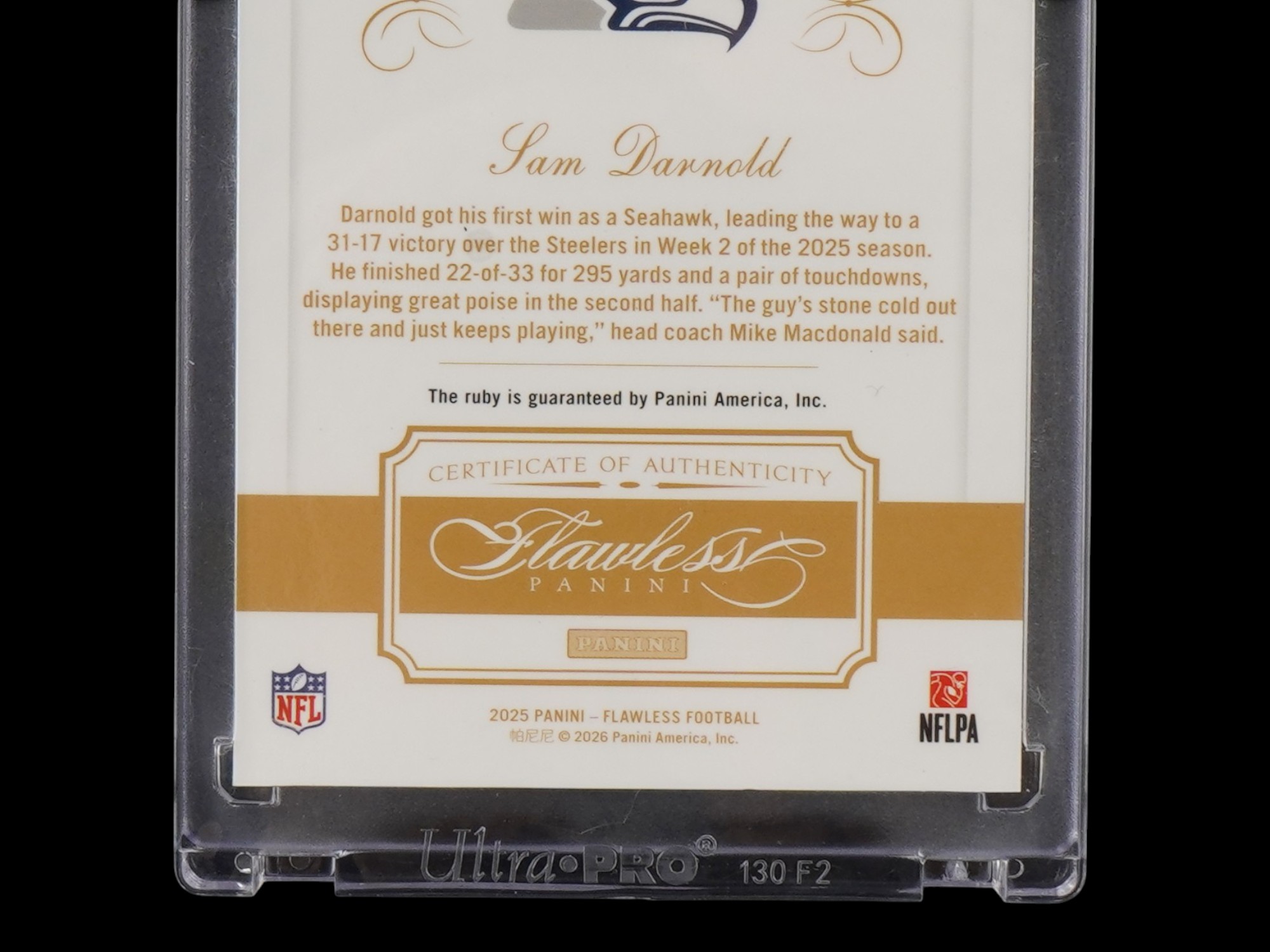 2025 FLAWLESS SAM DARNOLD RUBY GEMSTONE /25 PIC-5