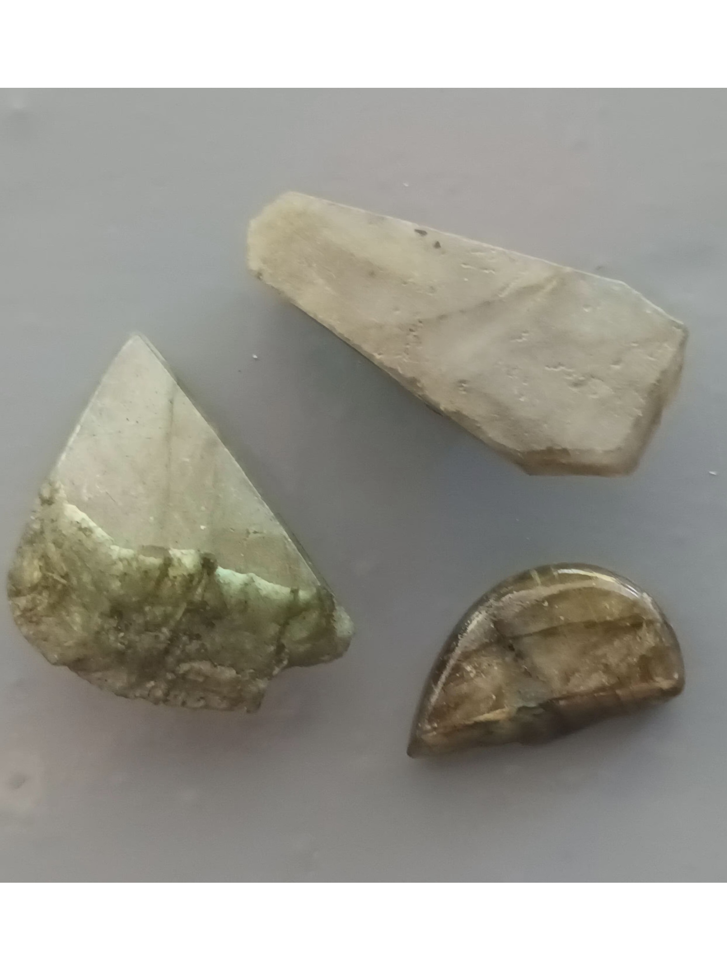 SET OF 3 IRIDESCENT LABRADORITE PIC-