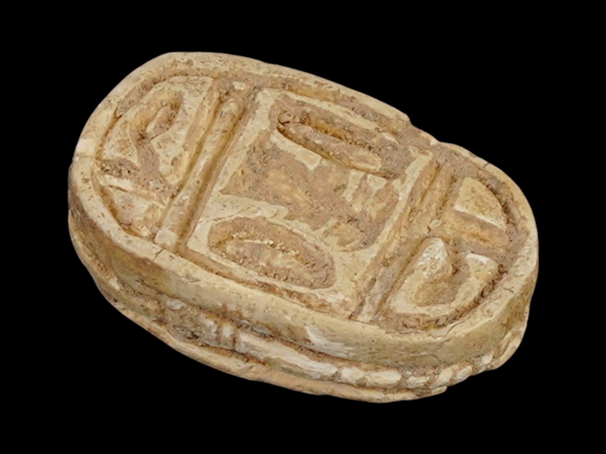 ANCIENT EGYPTIAN LATE PERIOD STEATITE SCARAB BEAD PIC-