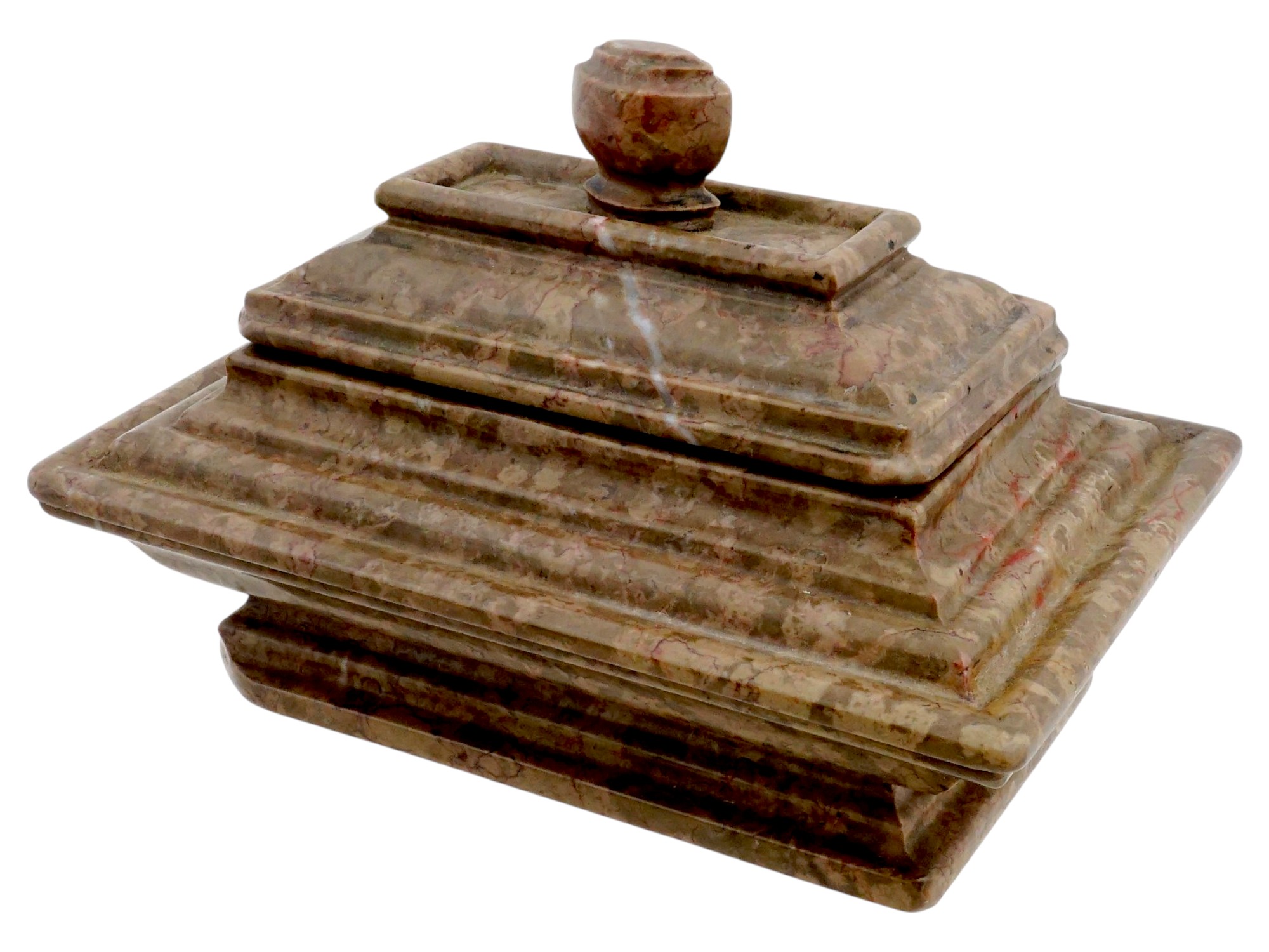 ANTIQUE ITALIAN NEOCLASSICAL GRAND TOUR MARBLE INKWELL PIC-