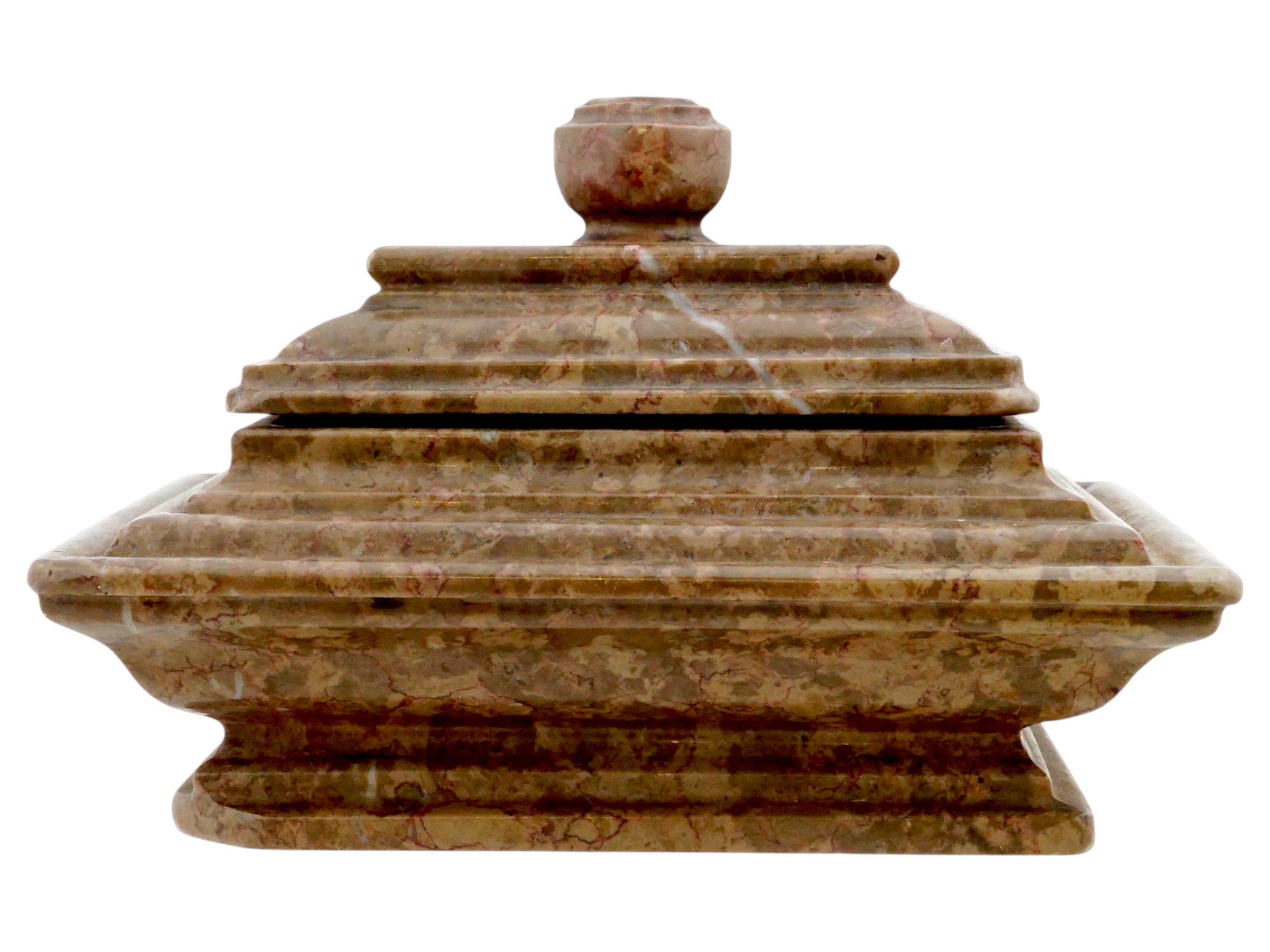 ANTIQUE ITALIAN NEOCLASSICAL GRAND TOUR MARBLE INKWELL PIC-1
