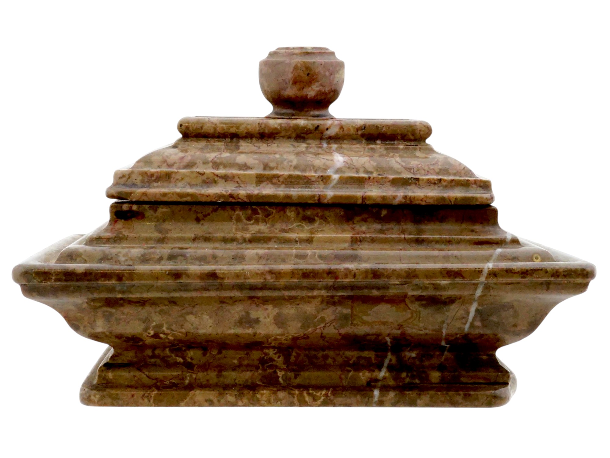 ANTIQUE ITALIAN NEOCLASSICAL GRAND TOUR MARBLE INKWELL PIC-3