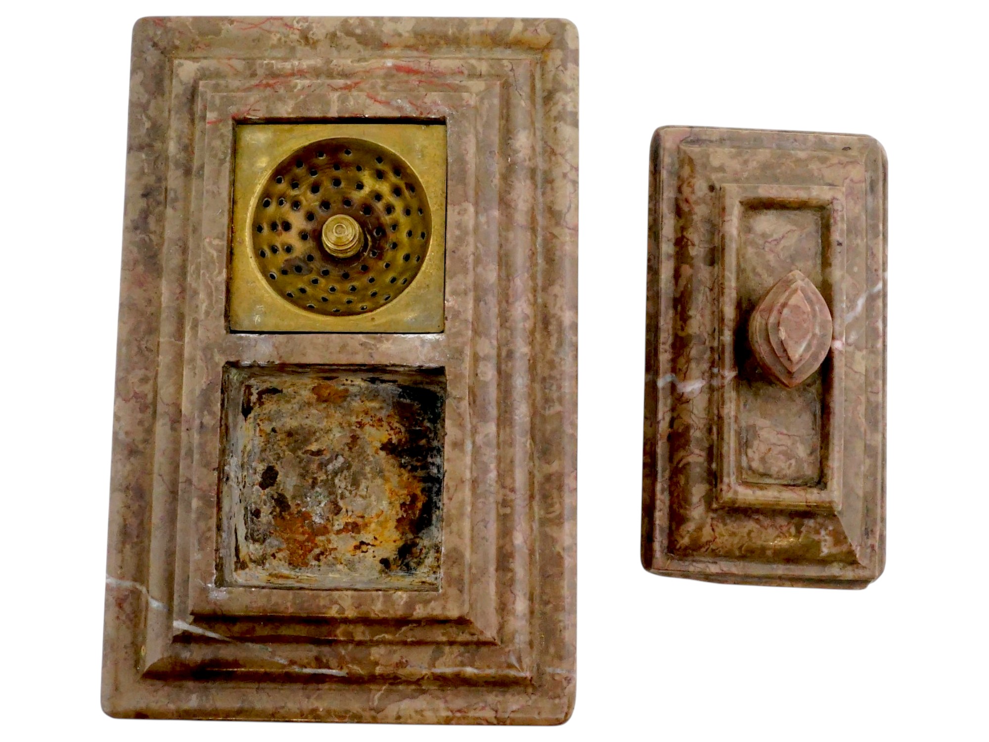 ANTIQUE ITALIAN NEOCLASSICAL GRAND TOUR MARBLE INKWELL PIC-8