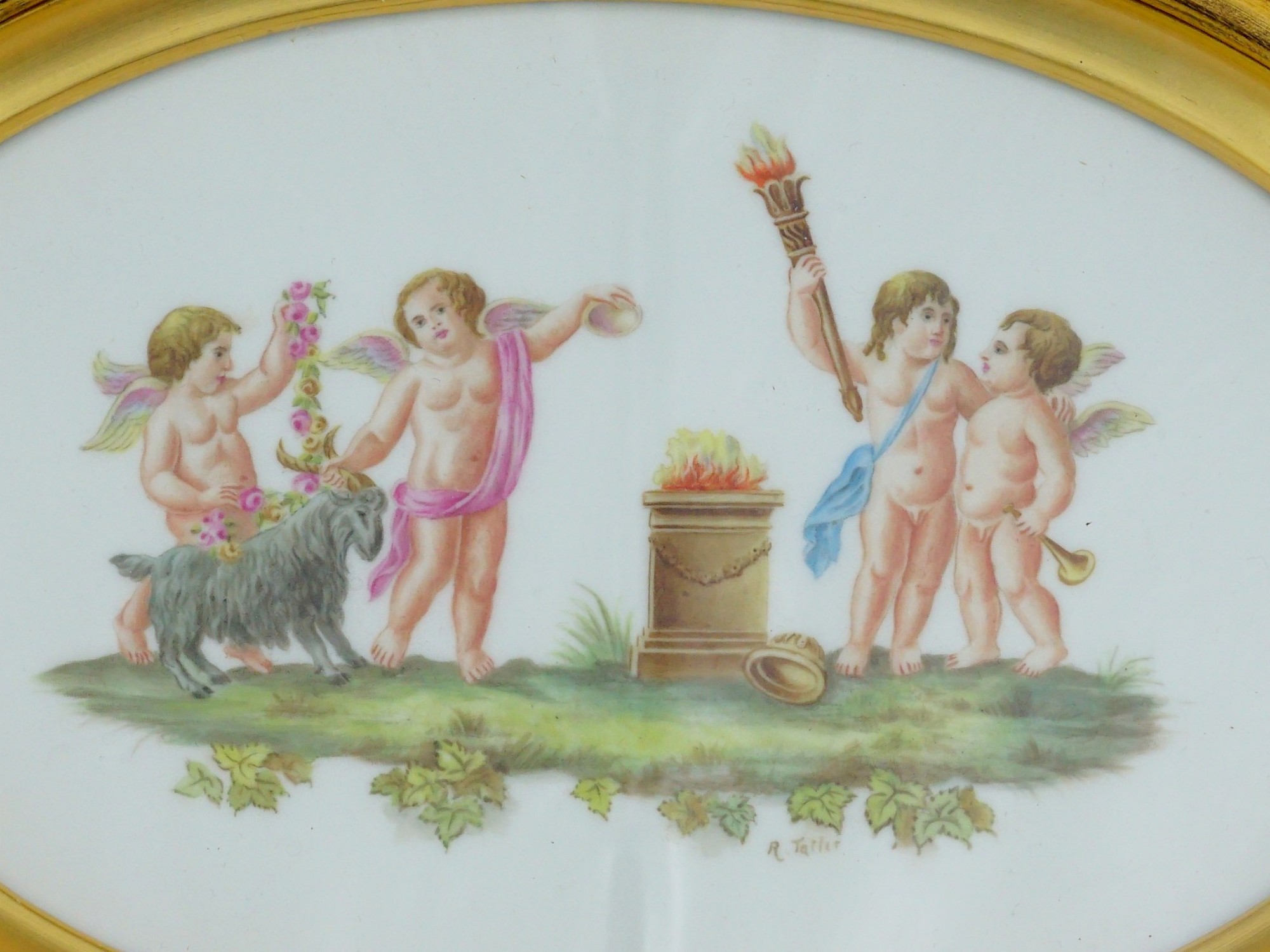 PAIR OF ANTIQUE PORCELAIN PLAQUES BY WEDGWOOD PIC-4