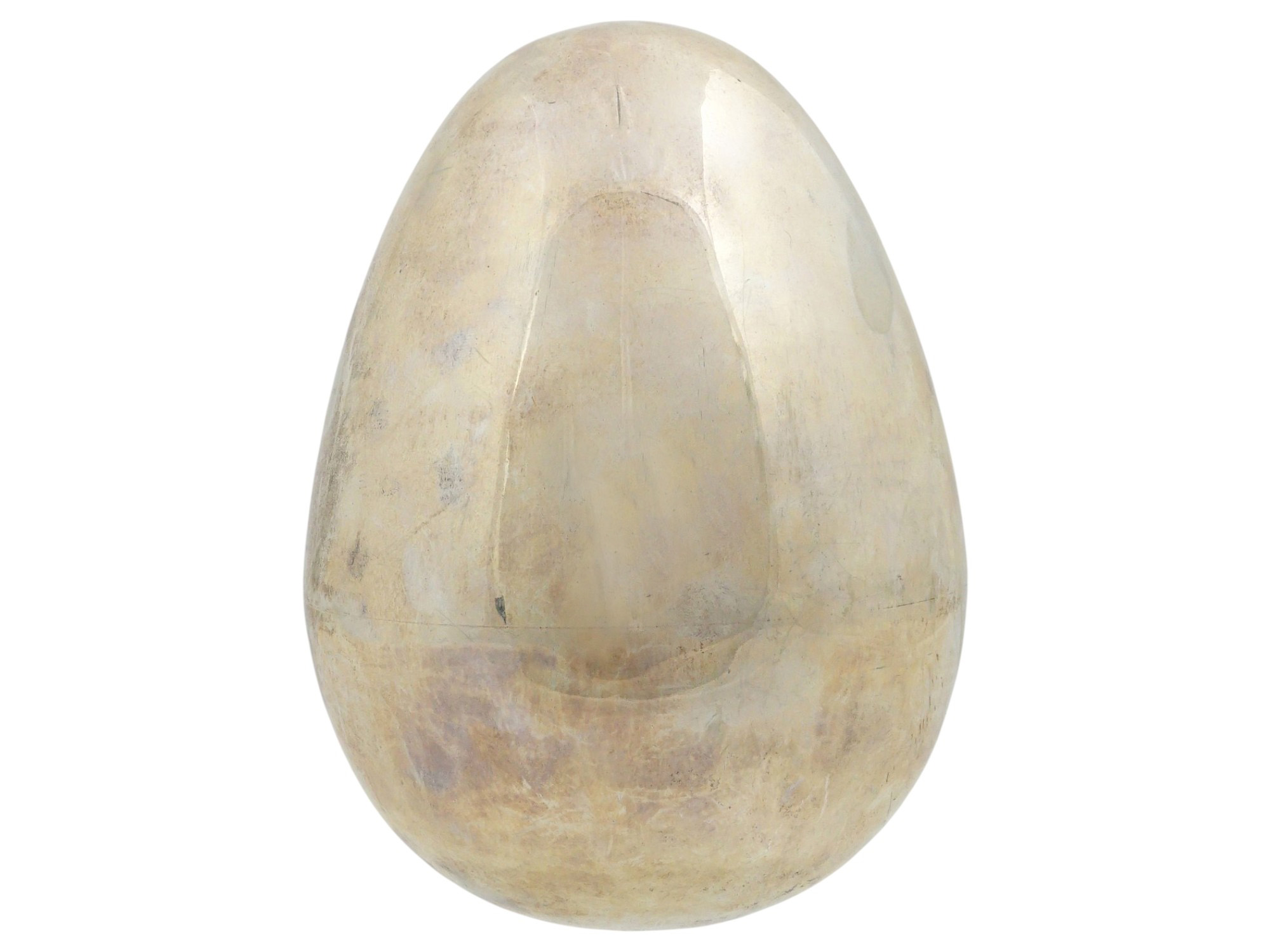 LARGE VINTAGE OR ANTIQUE SILVER PLATED DECORATIVE EGG PIC-2