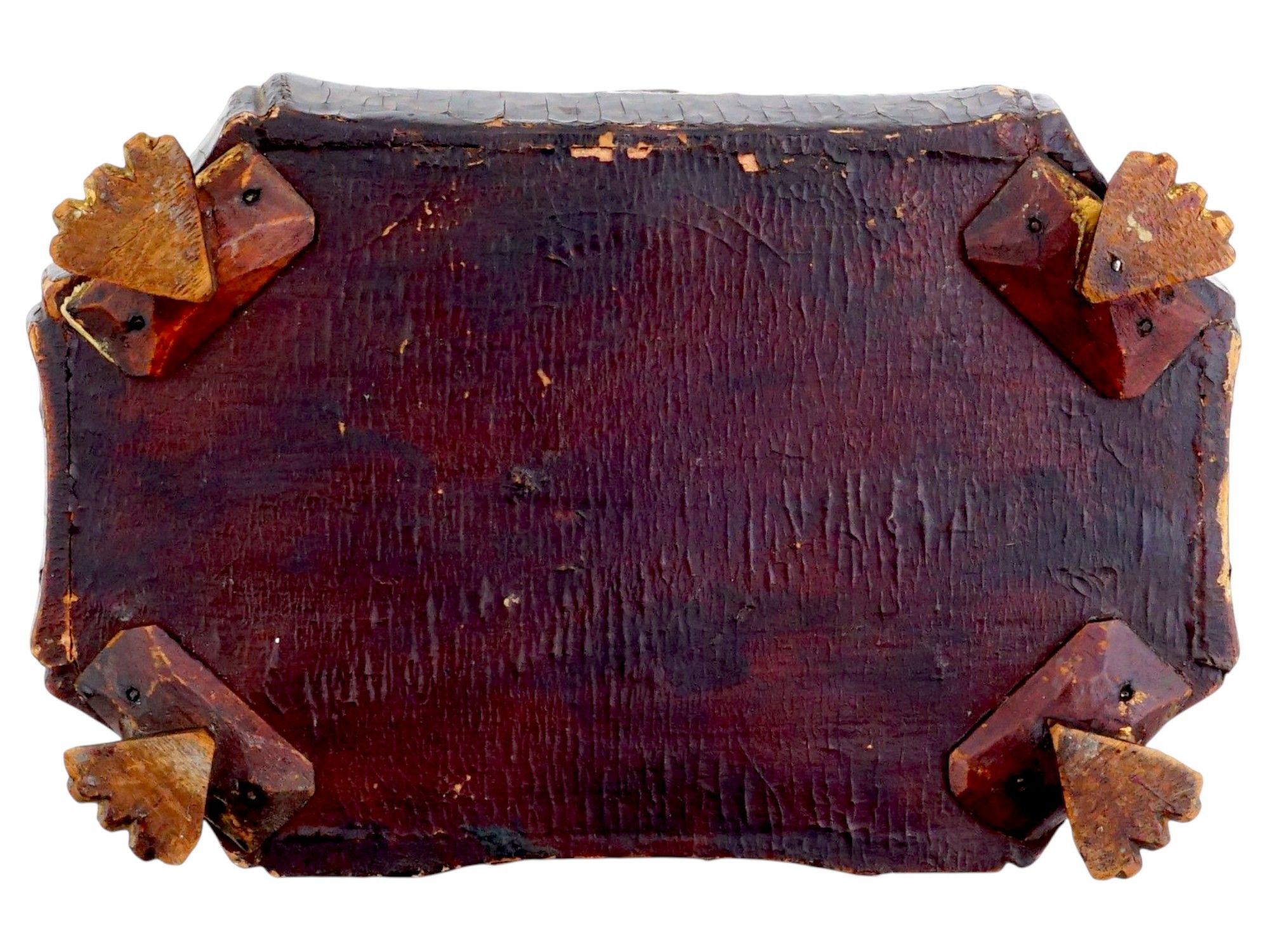 ANTIQUE 19TH CENTURY CHINESE EXPORT PAINTED LEATHER BOX PIC-7