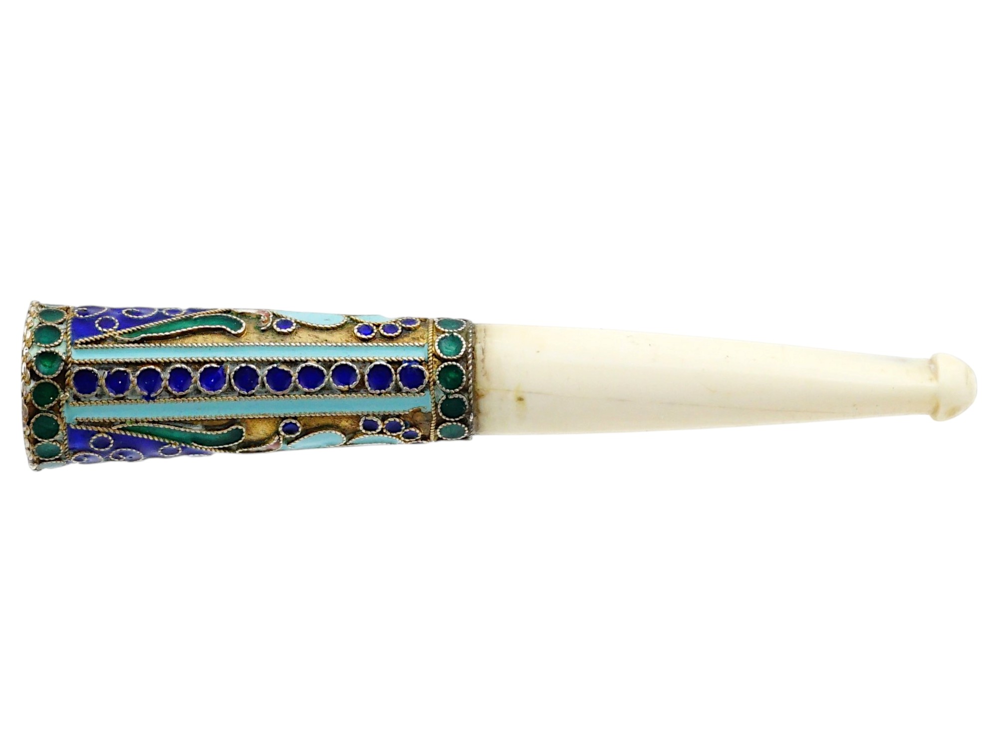 RUSSIAN CLOISONNE ENAMEL CIGARETTE HOLDER PIC-2