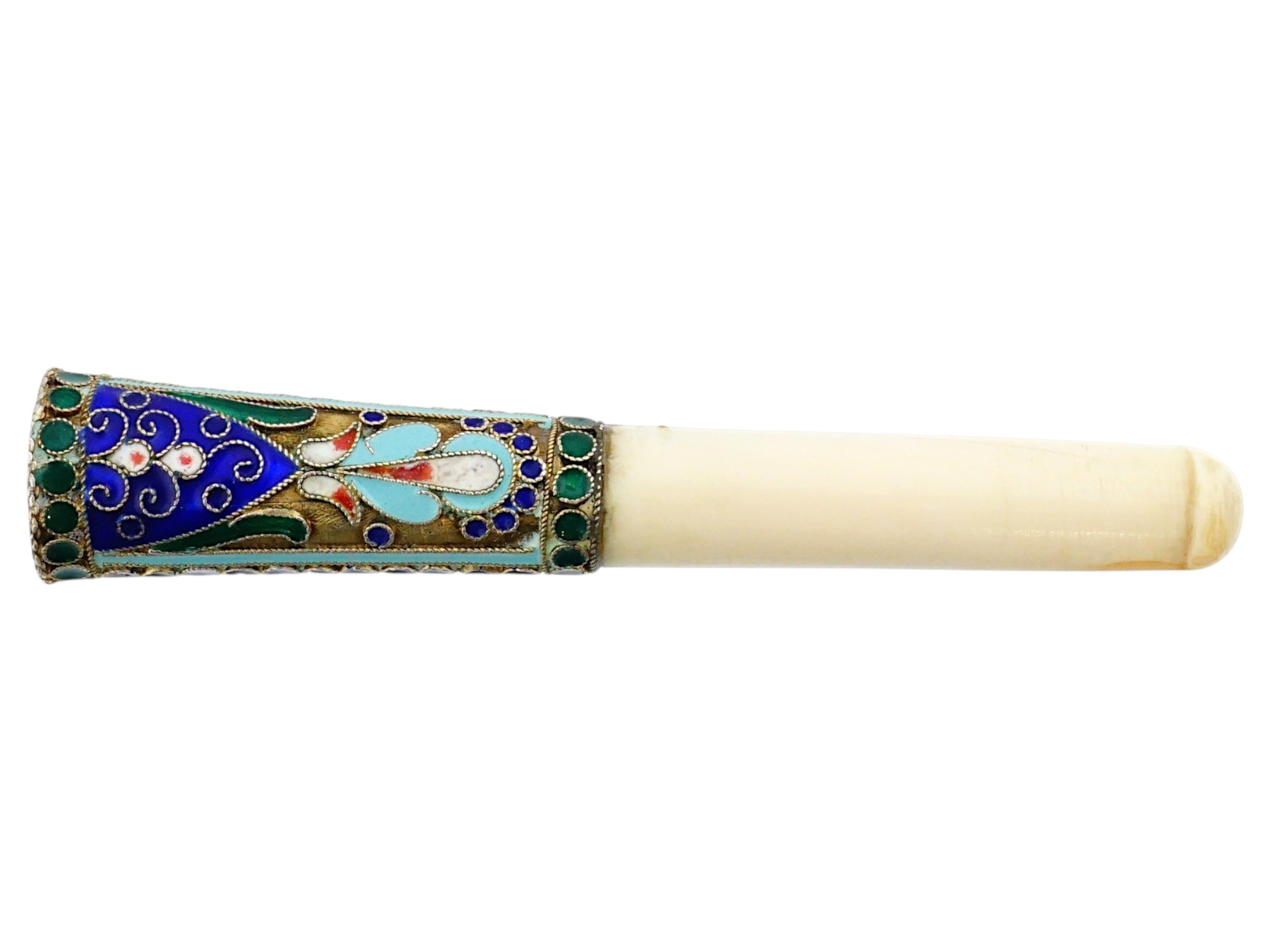RUSSIAN CLOISONNE ENAMEL CIGARETTE HOLDER PIC-1