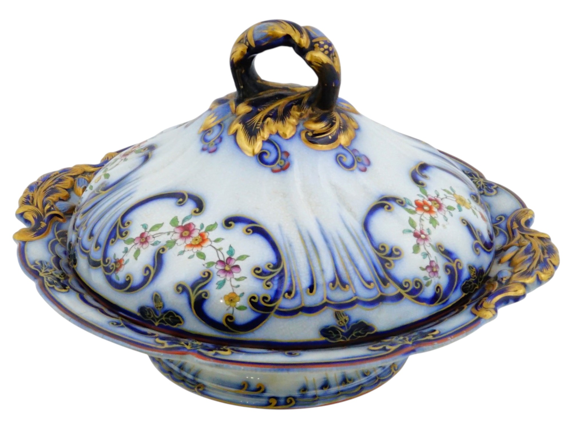 ANTIQUE VICTORIAN MINTON PORCELAIN COVERED TUREEN PIC-1