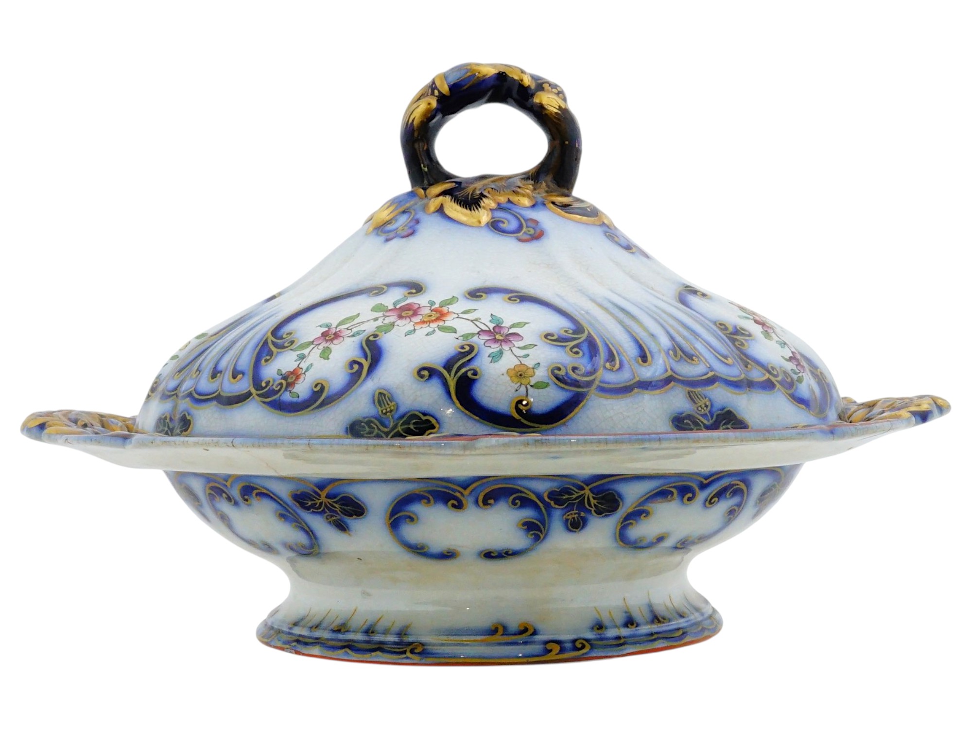 ANTIQUE VICTORIAN MINTON PORCELAIN COVERED TUREEN PIC-
