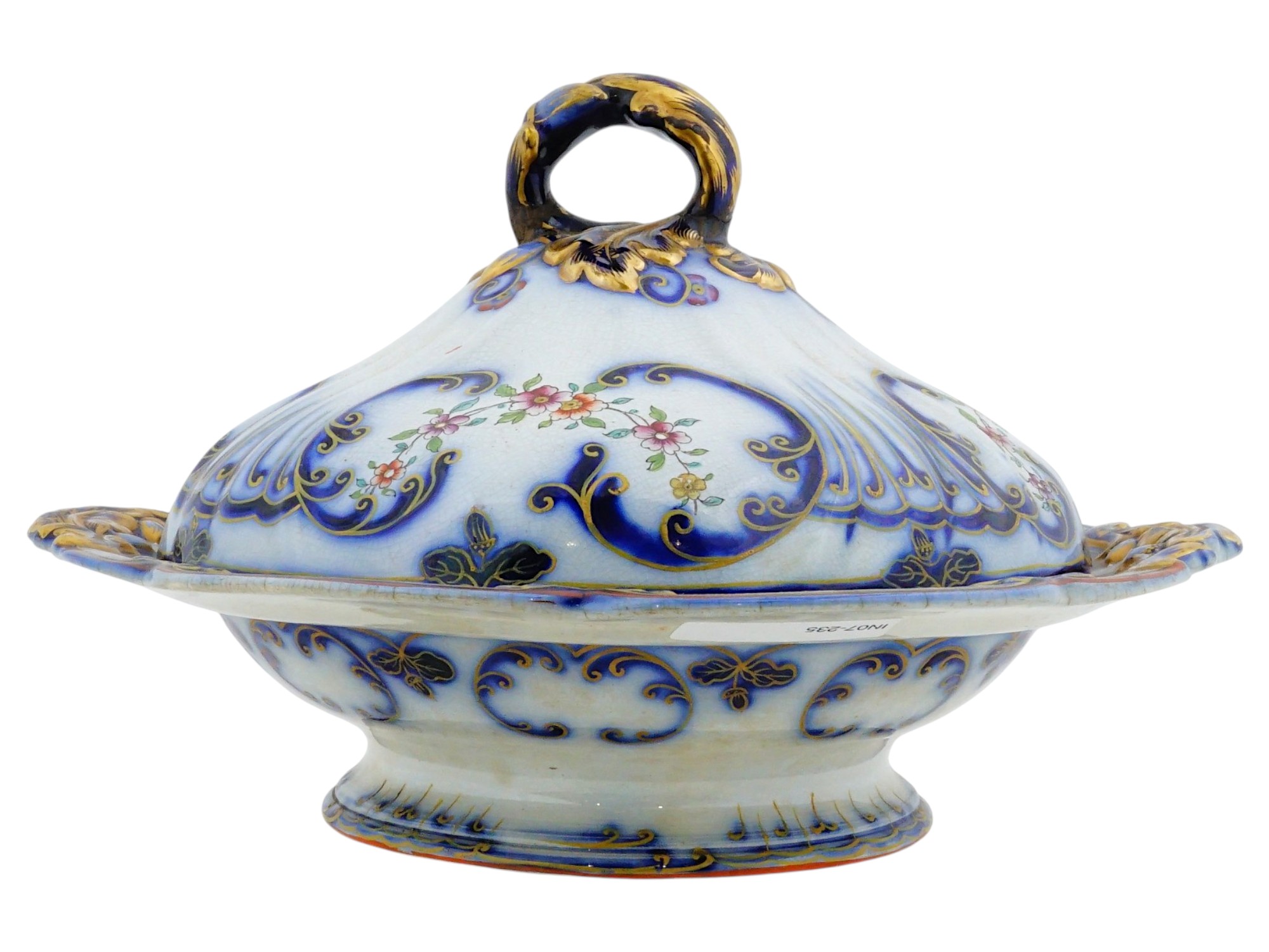 ANTIQUE VICTORIAN MINTON PORCELAIN COVERED TUREEN PIC-4