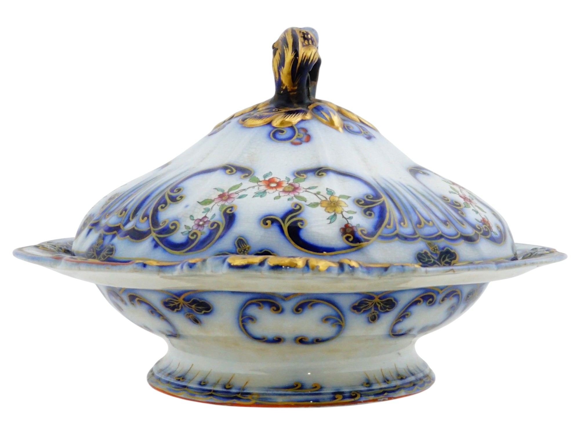 ANTIQUE VICTORIAN MINTON PORCELAIN COVERED TUREEN PIC-2