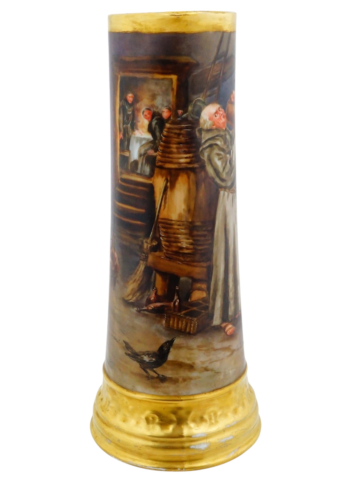 ANTIQUE TRESSEMANN AND VOGT LIMOGES PORCELAIN BEER JUG PIC-2