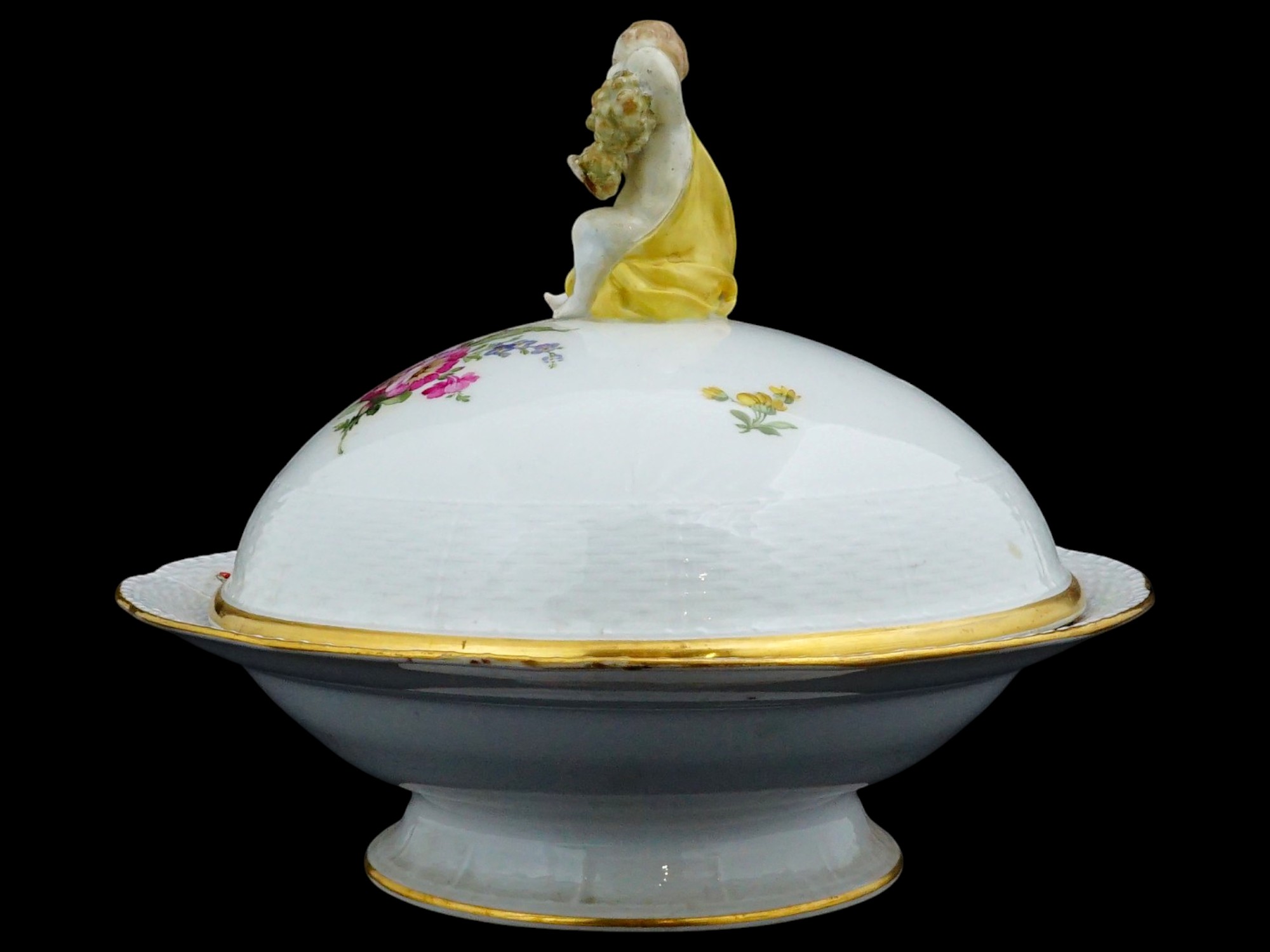 ANTIQUE GERMAN KPM BERLIN PORCELAIN VEGETABLE TUREEN PIC-1