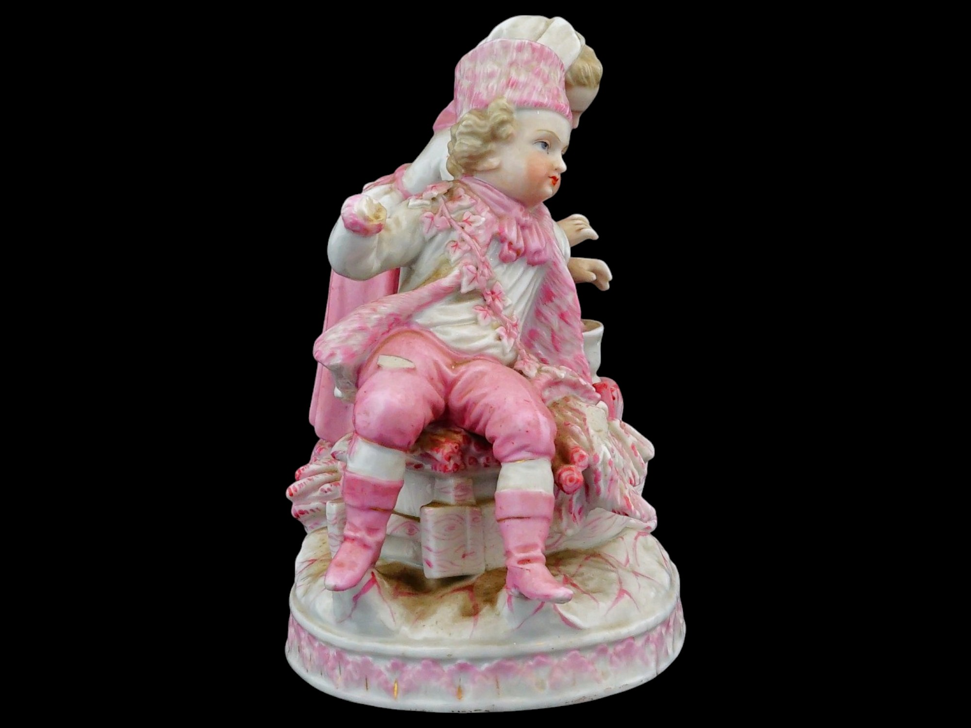 ANTIQUE 19TH CENTURY HAND PAINTED PORCELAIN FIGURE PIC-3
