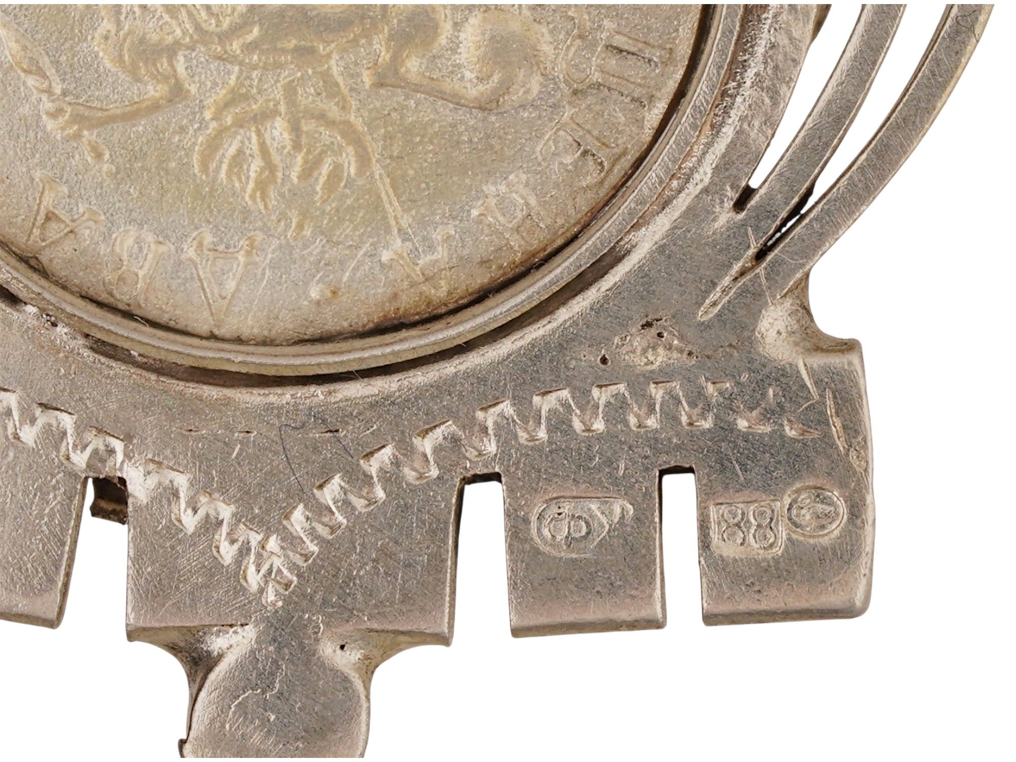 RUSSIAN SILVER FOB DIAMOND WATCH AND CHATELAINE SET PIC-13