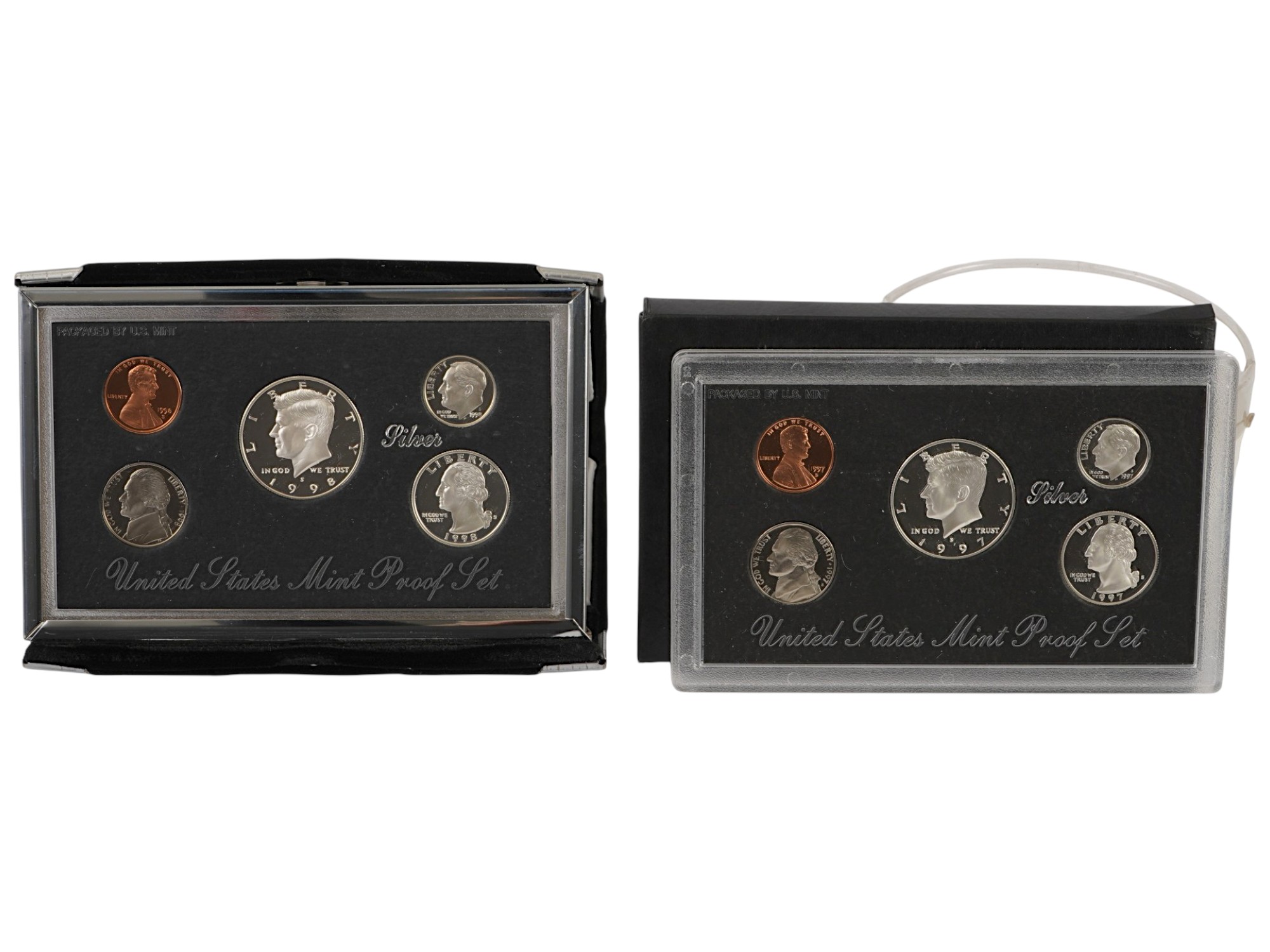 1997 AND 1998 UNITED STATES MINT SILVER PROOF SETS PIC-