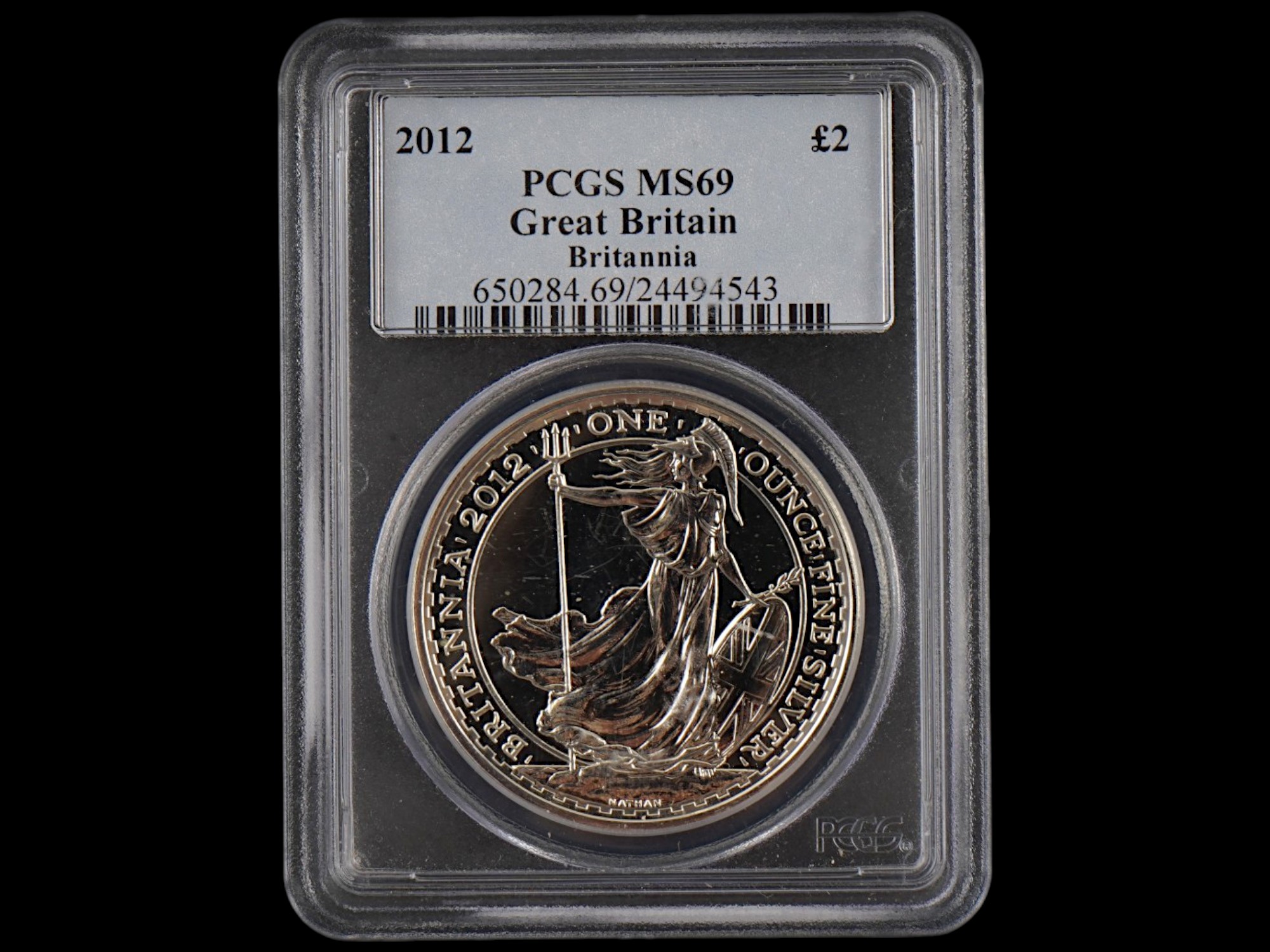 2012 GREAT BRITAIN BRITANNIA SILVER COIN GRADED PCGS PIC-