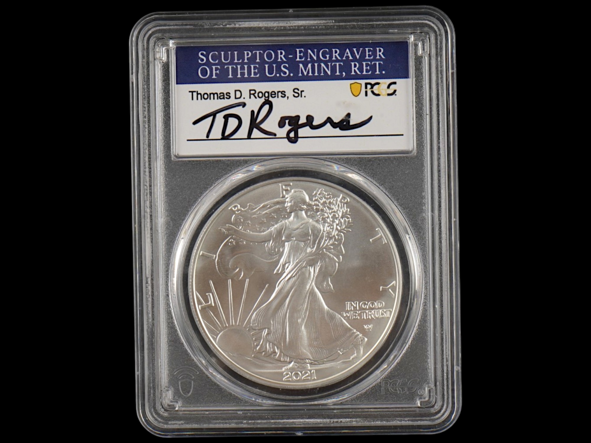 2021 AMERICAN SILVER EAGLE $1 COIN FIRST DAY OF ISSUE PIC-