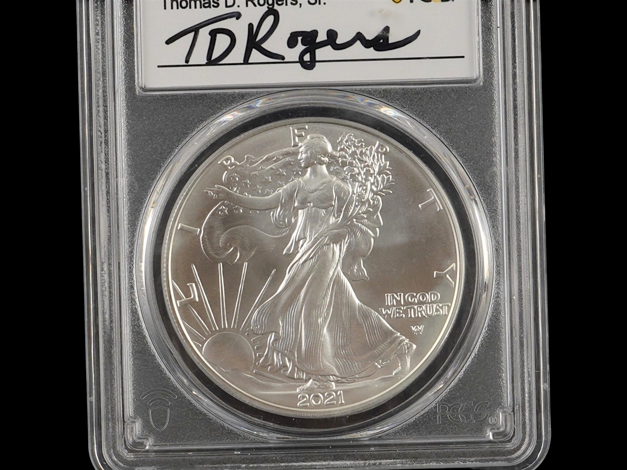 2021 AMERICAN SILVER EAGLE $1 COIN FIRST DAY OF ISSUE PIC-2