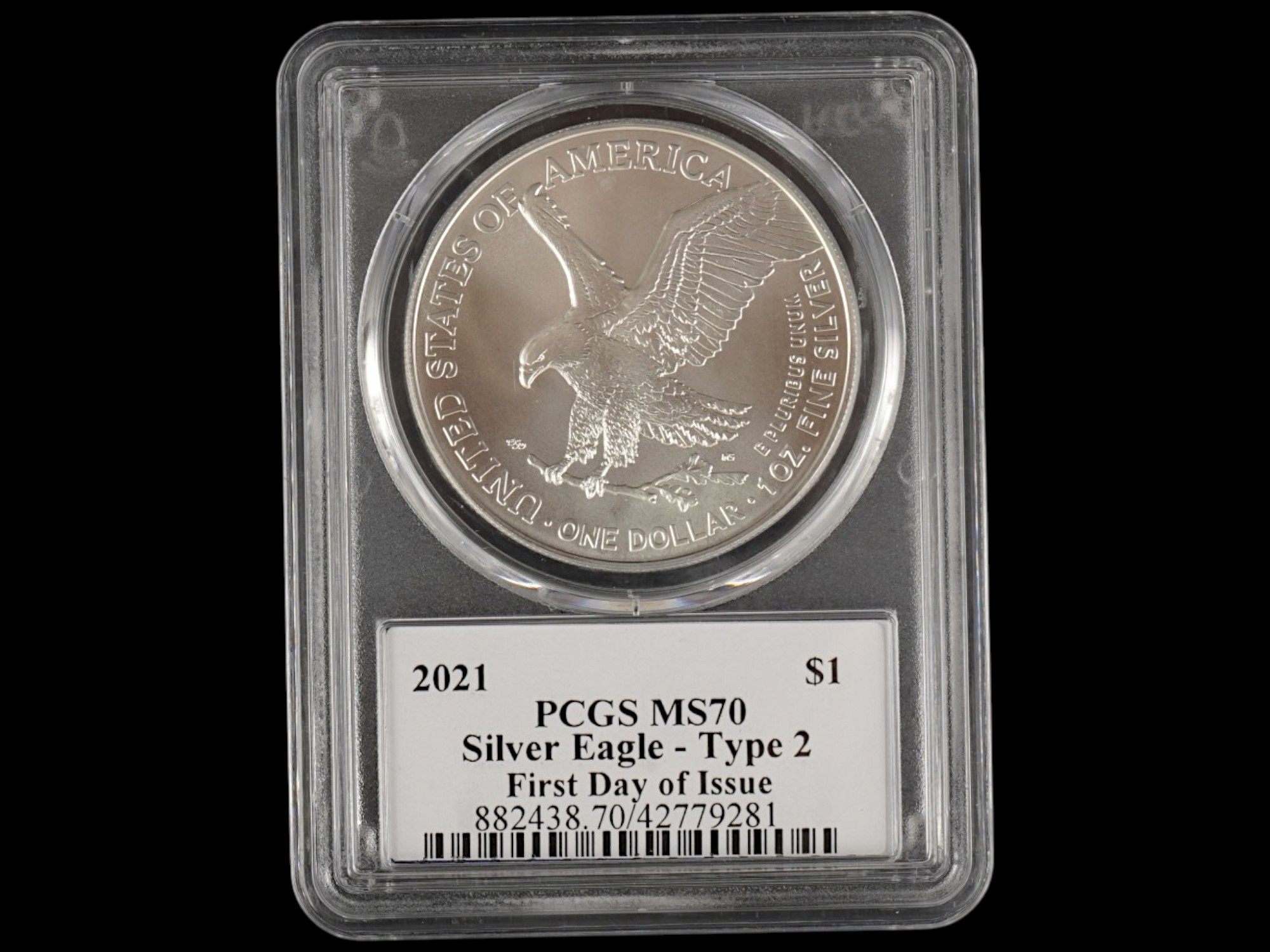 2021 AMERICAN SILVER EAGLE $1 COIN FIRST DAY OF ISSUE PIC-1