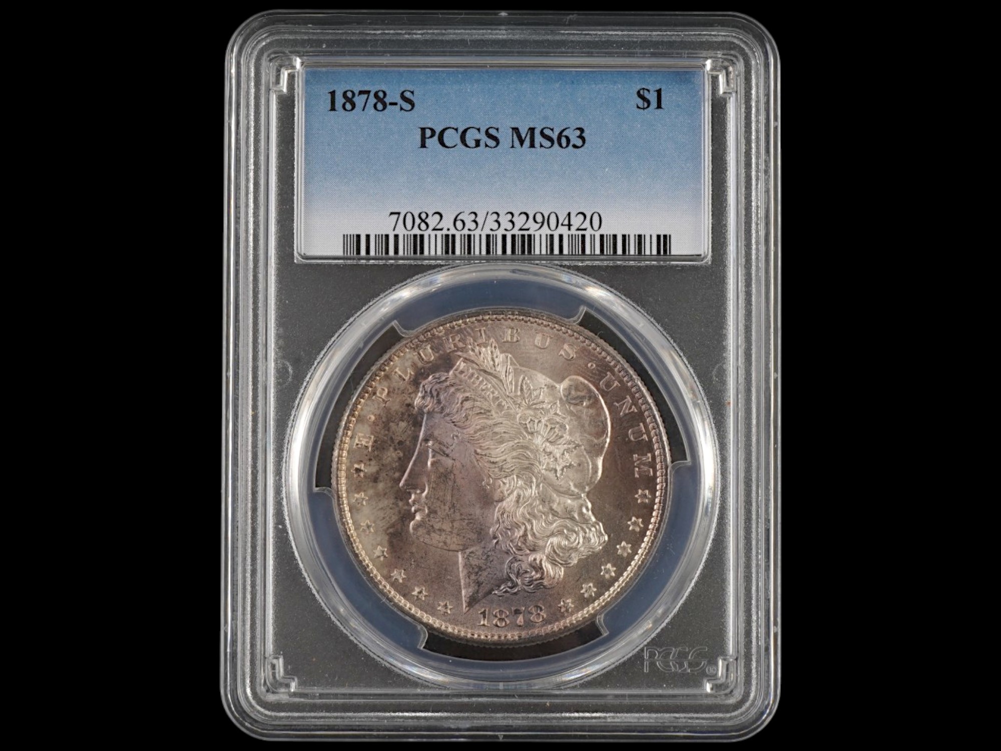 ANTIQUE AMERICAN 1878 S MORGAN SILVER DOLLAR GRADED PIC-1