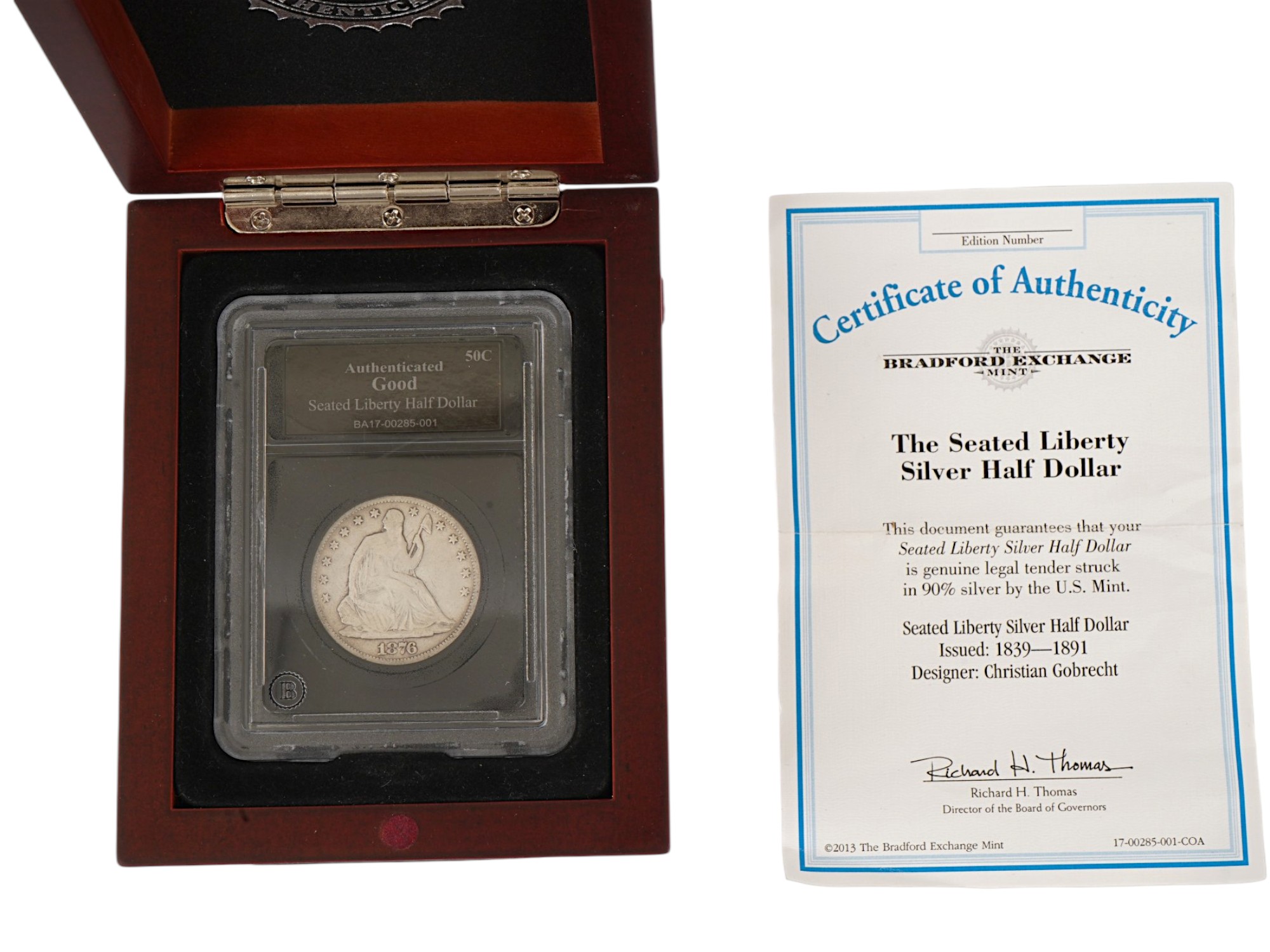 1876 SEATED LIBERTY SILVER HALF DOLLAR CERTIFIED PIC-1