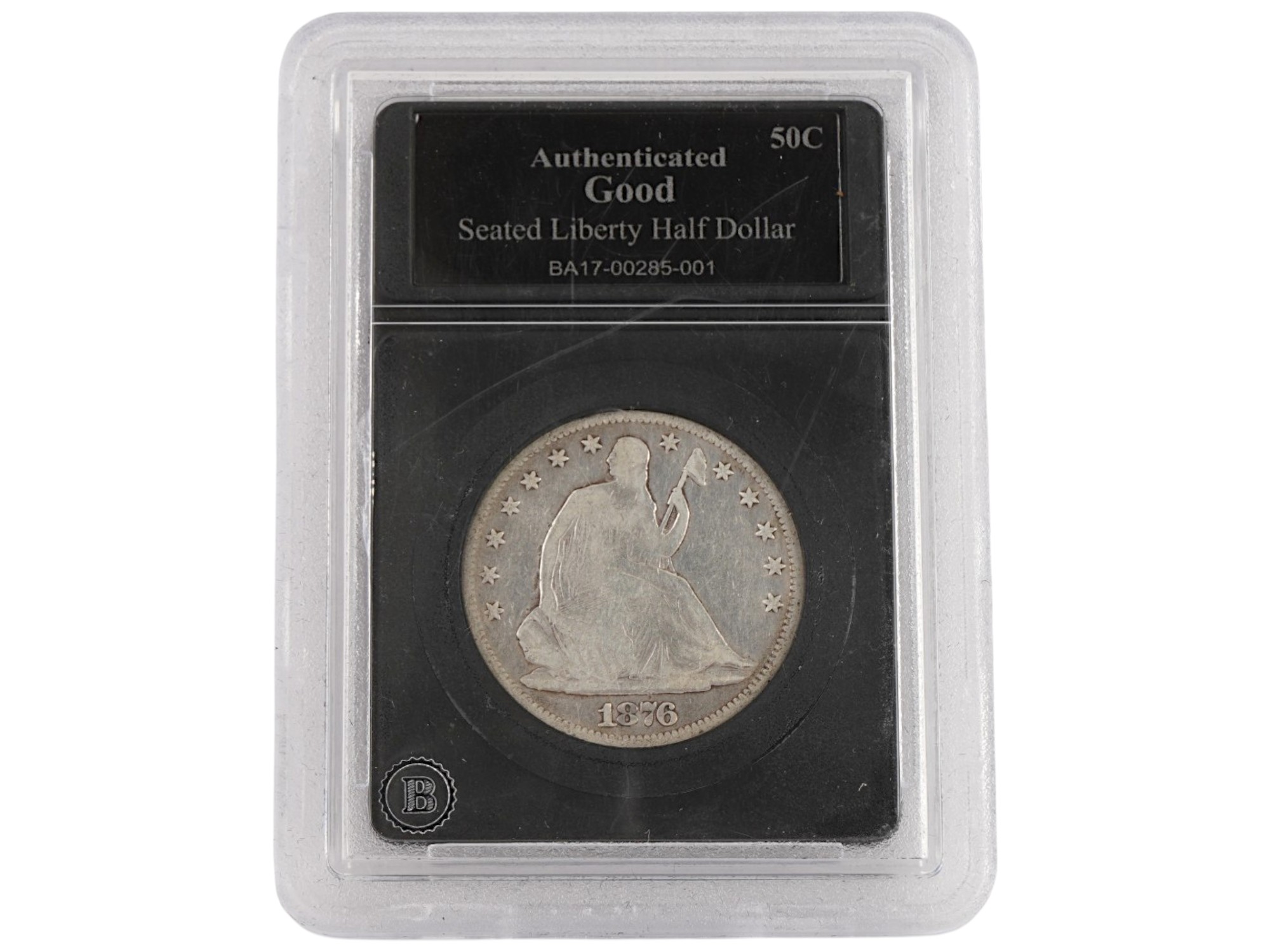 1876 SEATED LIBERTY SILVER HALF DOLLAR CERTIFIED PIC-3