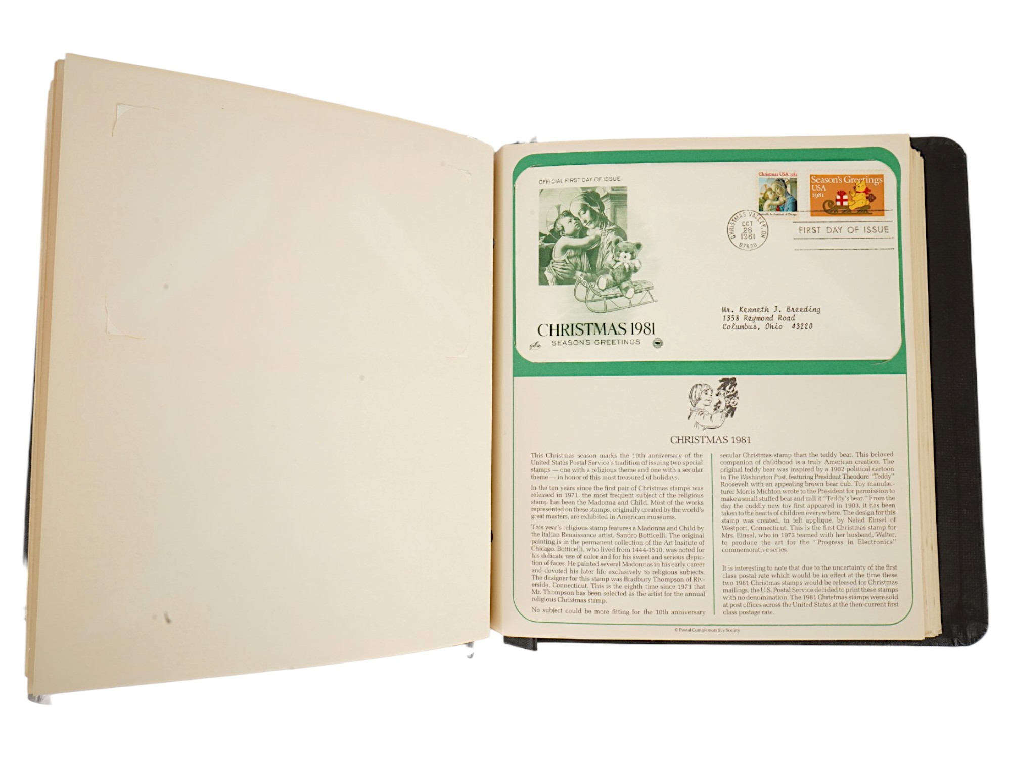 POSTAL COMMEMORATIVE SOCIETY US FIRST DAY COVERS ALBUM PIC-1