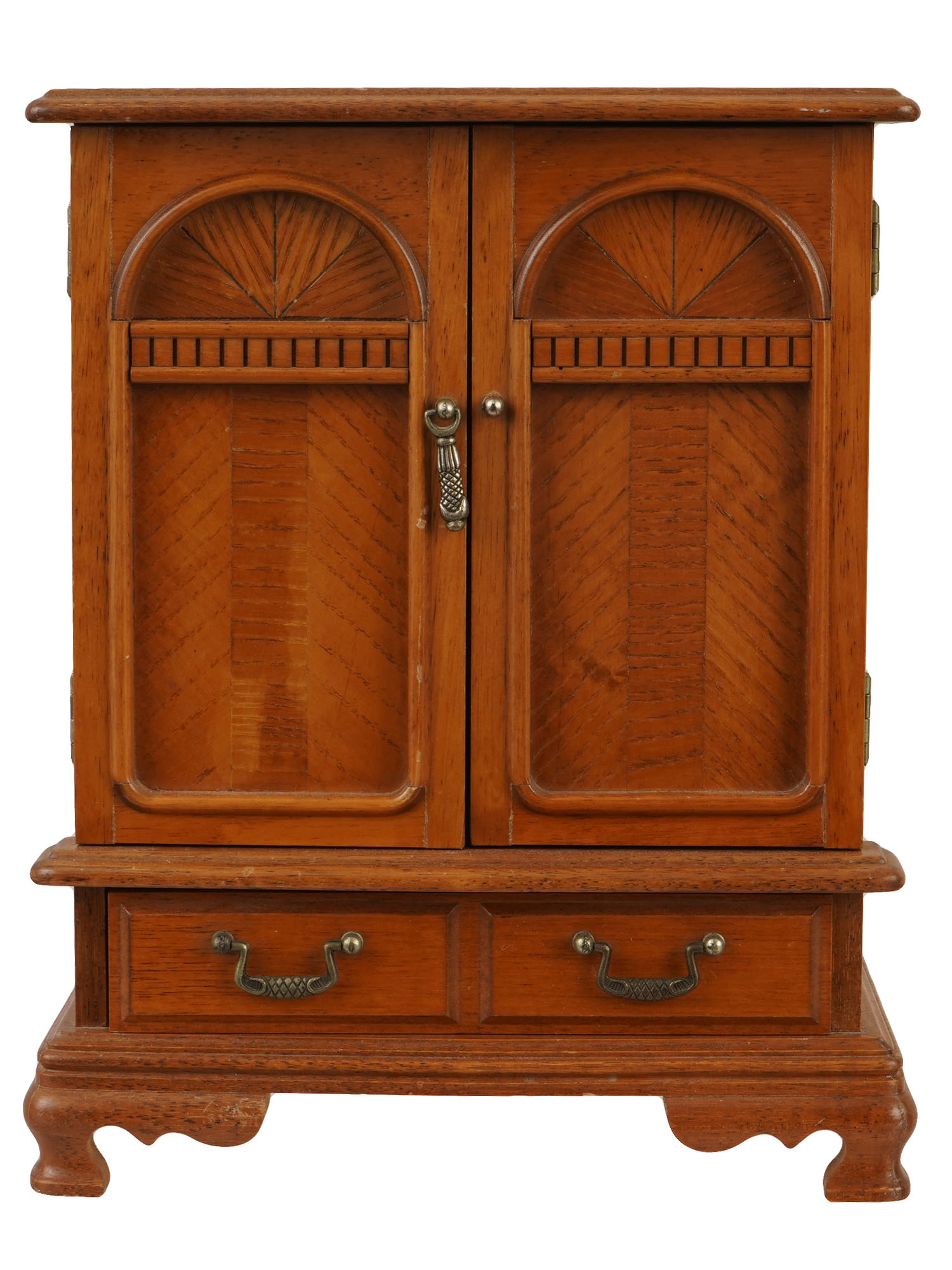 VINTAGE TAIWANESE WOODEN MUSIX BOX JEWELRY CABINET PIC-