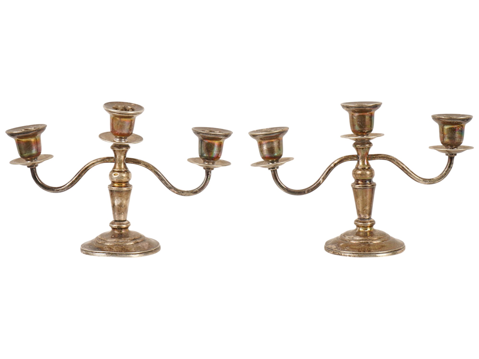 PAIR OF VINTAGE STERLING SILVER CANDELABRAS PIC-1