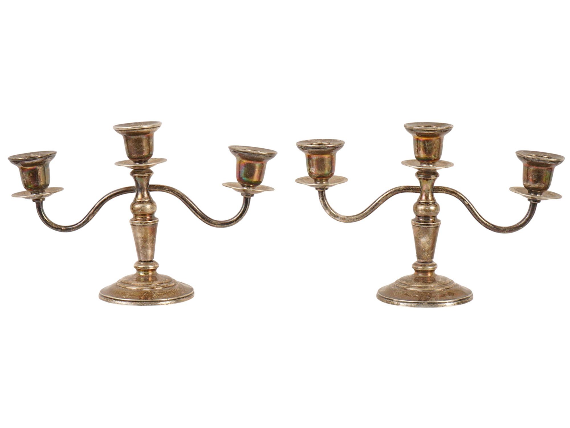 PAIR OF VINTAGE STERLING SILVER CANDELABRAS PIC-3