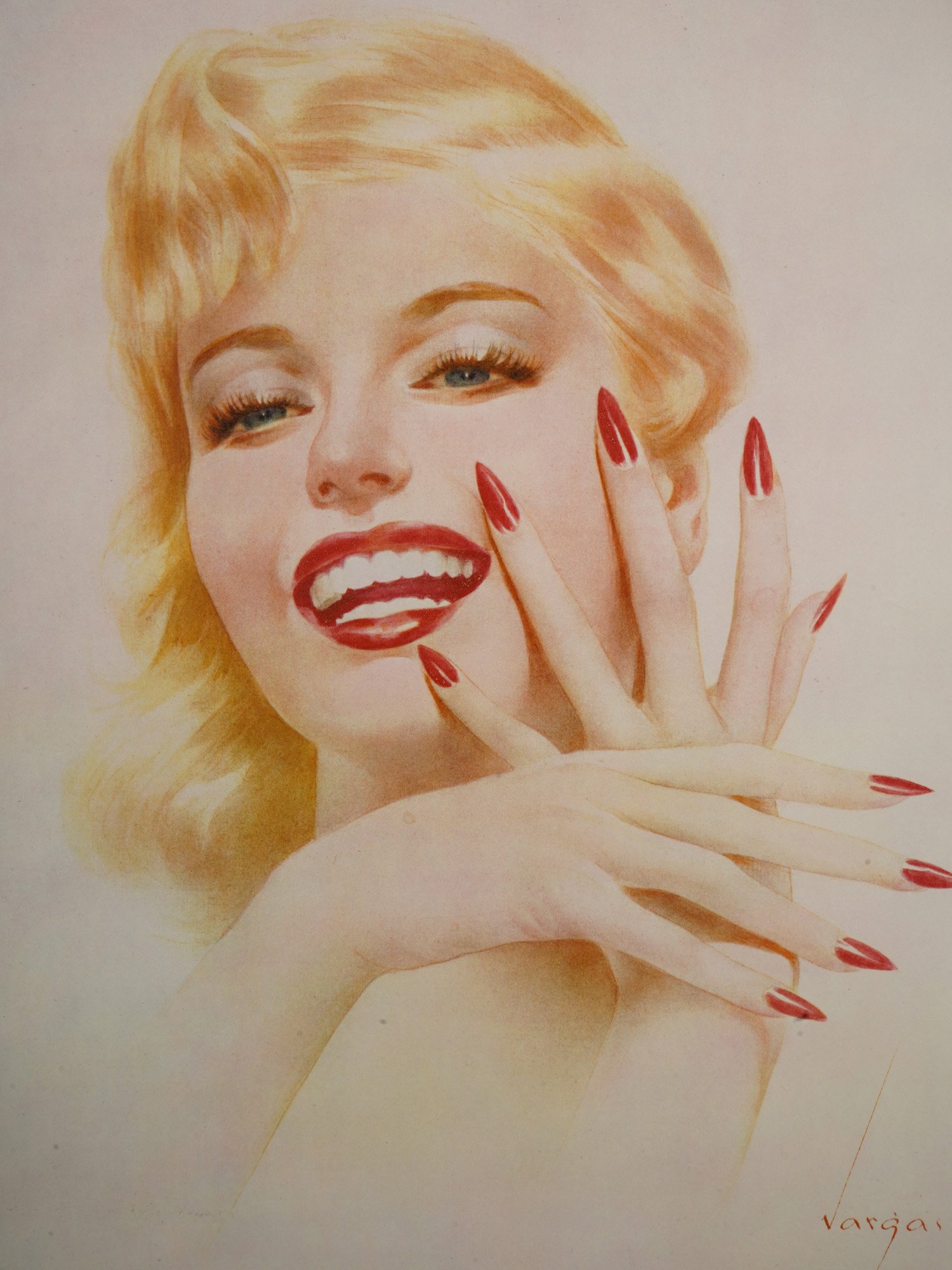 PERUVIAN PORTRAIT MONROE LITHOGRAPH BY ALBERTO VARGAS PIC-1