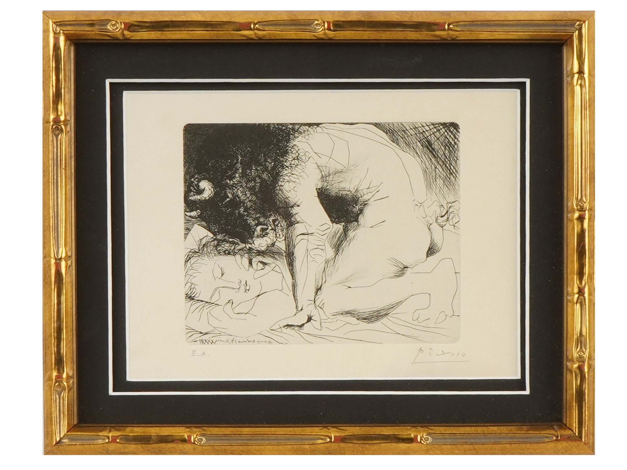 ETCHING MINOTAUR SLEEPING GIRL BY PABLO PICASSO PIC-