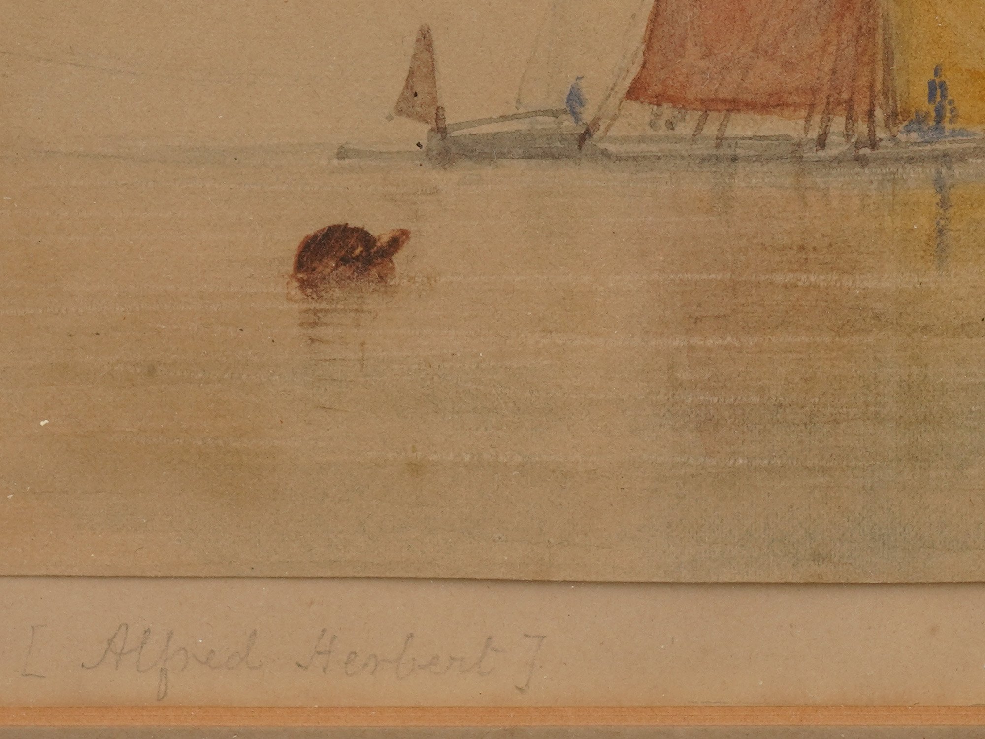 ALFRED HERBERT BRITISH SEASCAPE WATERCOLOR PAINTING PIC-2