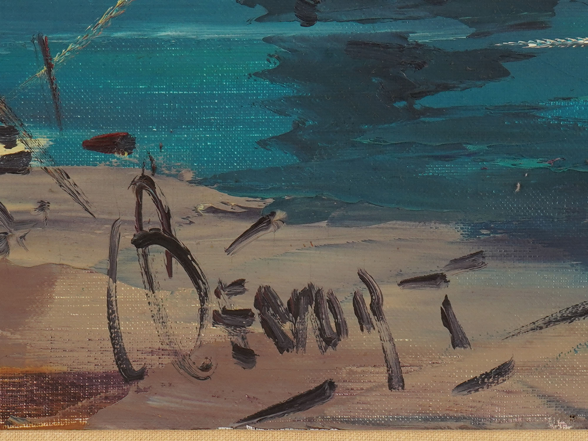 COASTAL LANDSCAPE OIL PAINTING SIGNED JAN BEVORT PIC-3