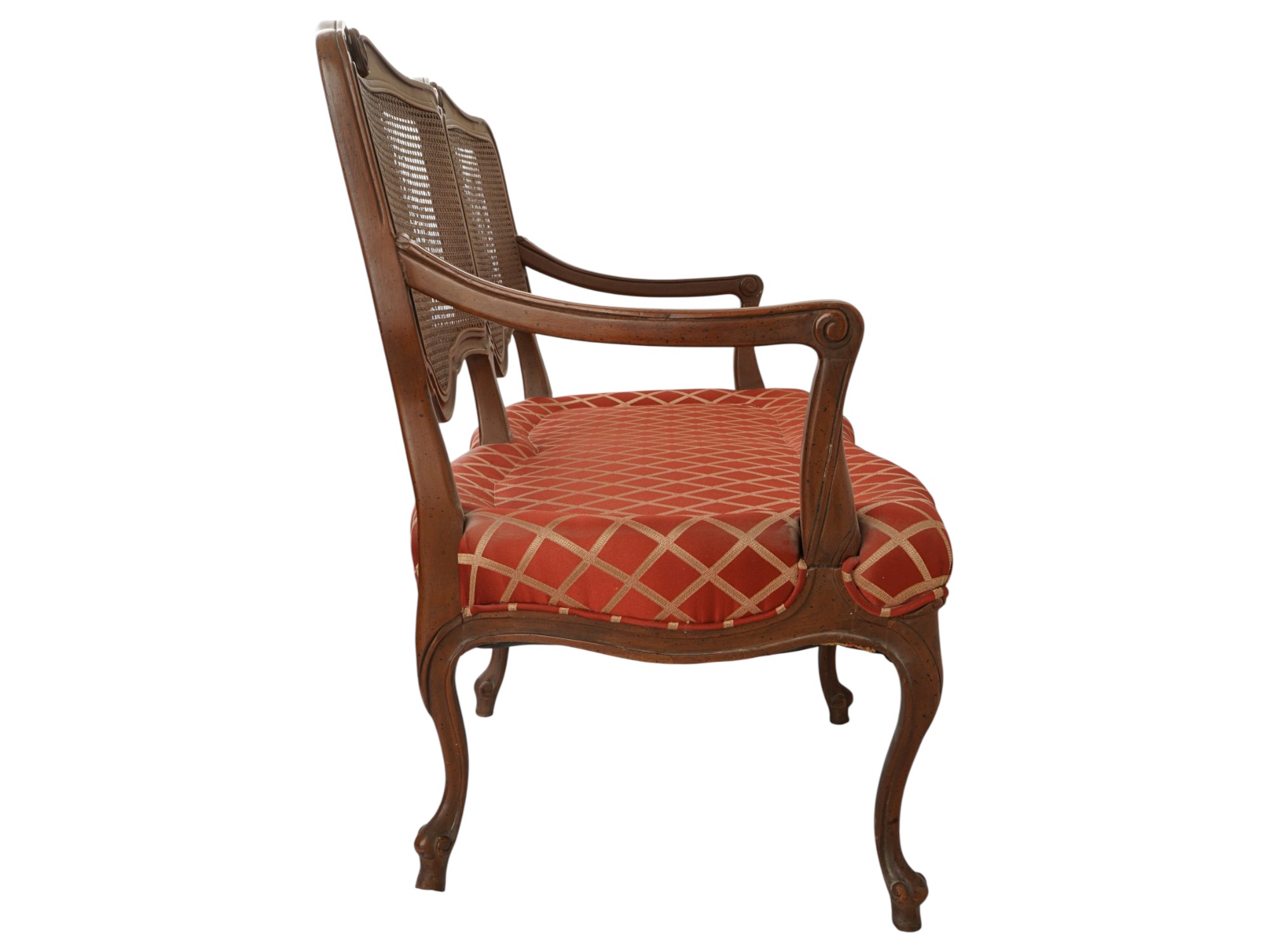 FRENCH LOUIS XV PROVINCIAL STYLE CANE BACK SETTEE PIC-5