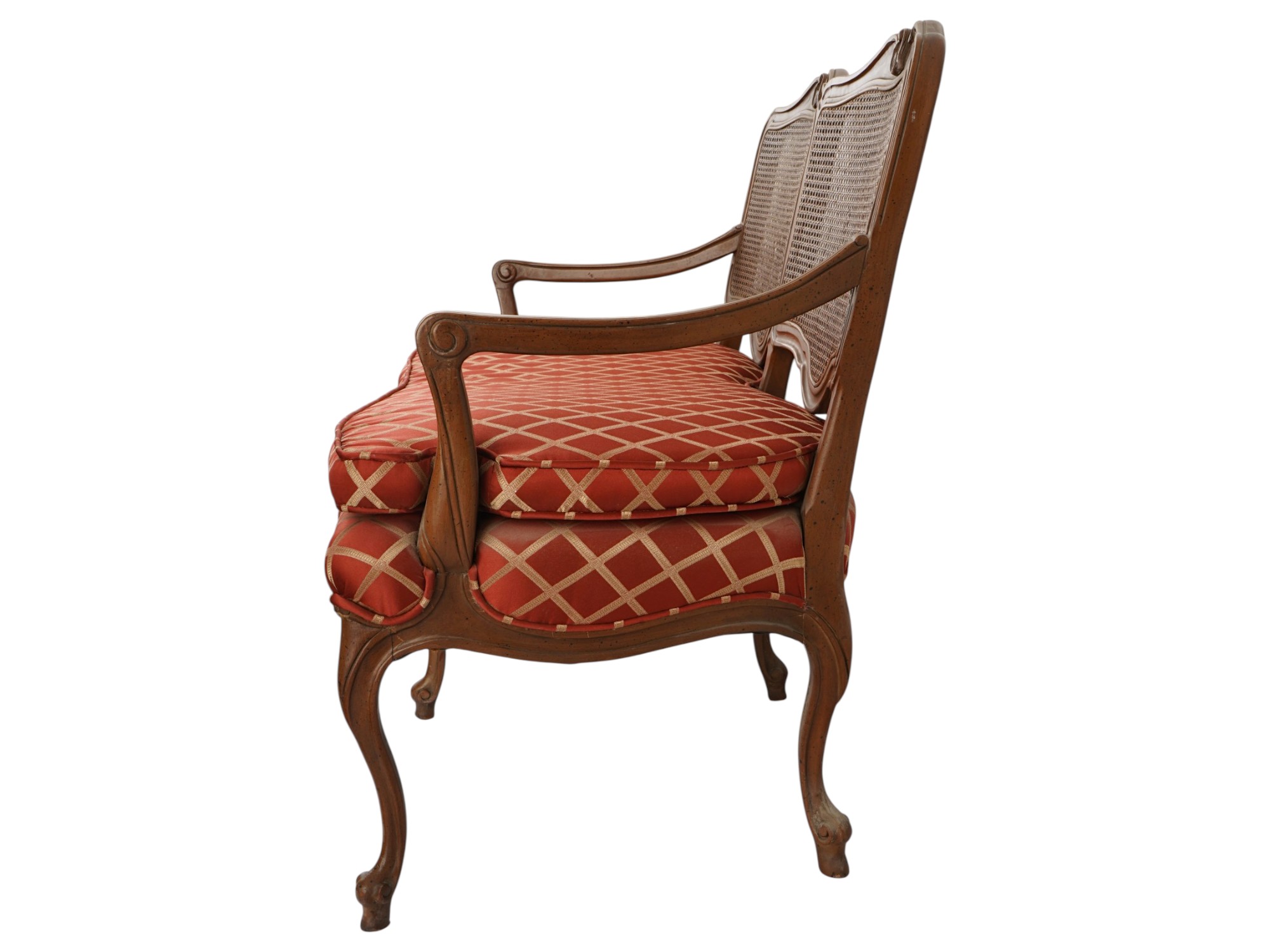 FRENCH LOUIS XV PROVINCIAL STYLE CANE BACK SETTEE PIC-3