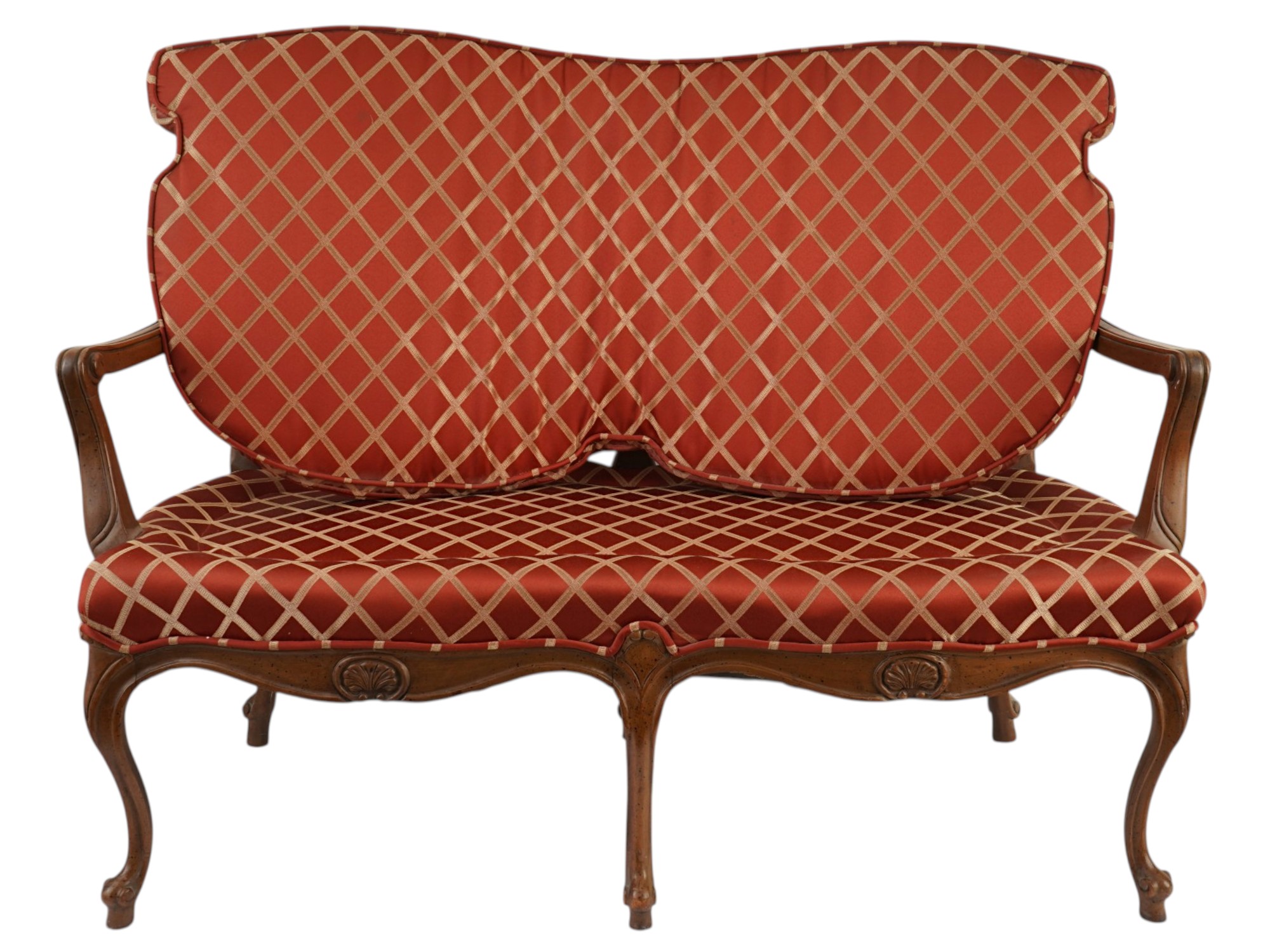 FRENCH LOUIS XV PROVINCIAL STYLE CANE BACK SETTEE PIC-1