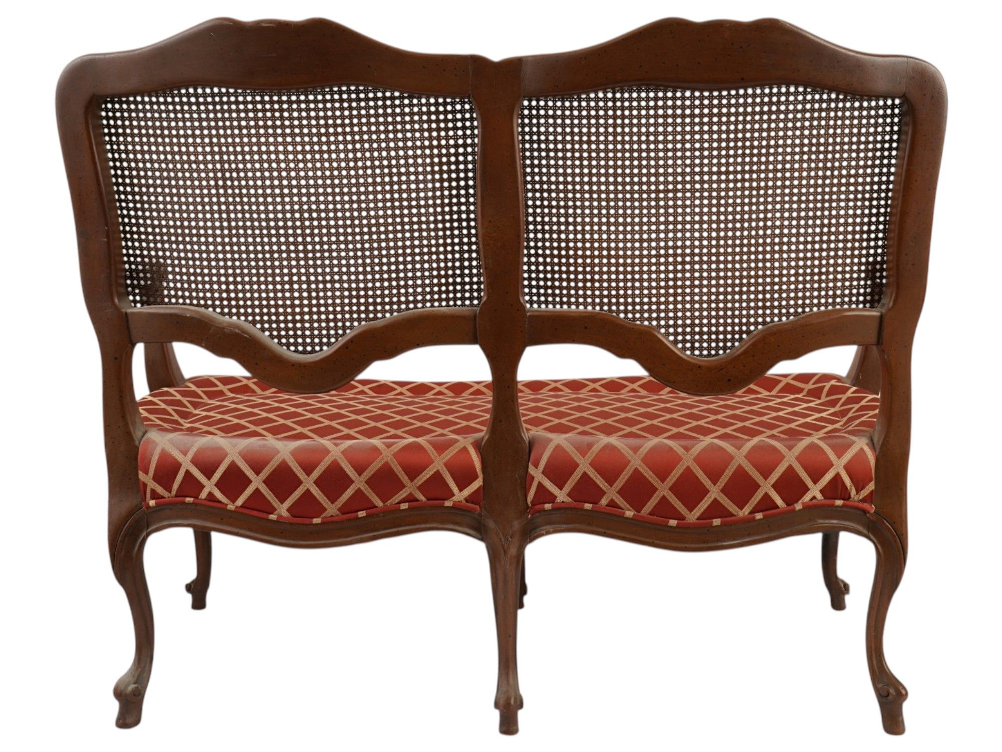 FRENCH LOUIS XV PROVINCIAL STYLE CANE BACK SETTEE PIC-4