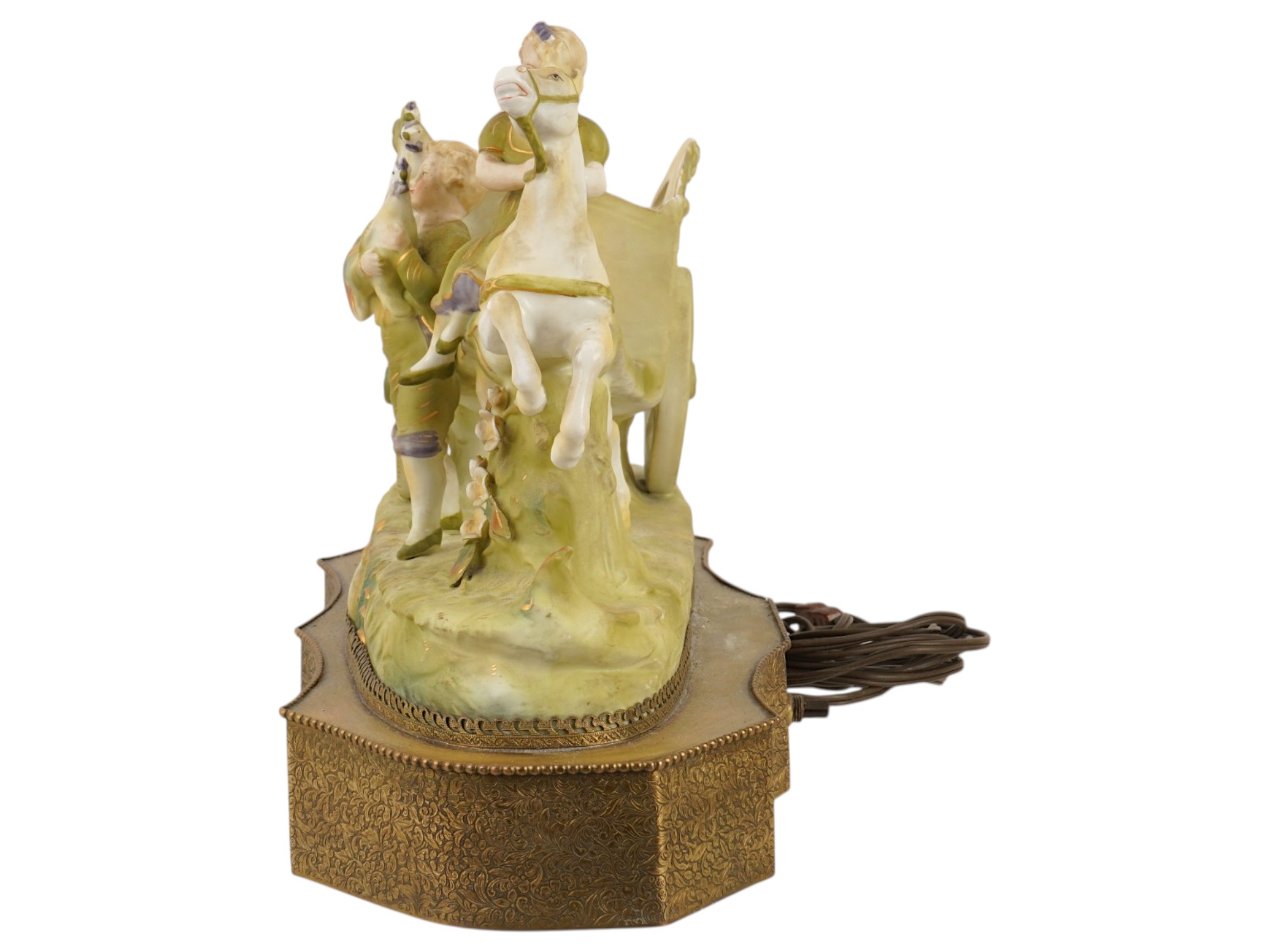 VINTAGE ITALIAN BISQUE PORCELAIN TABLE LAMP PIC-2