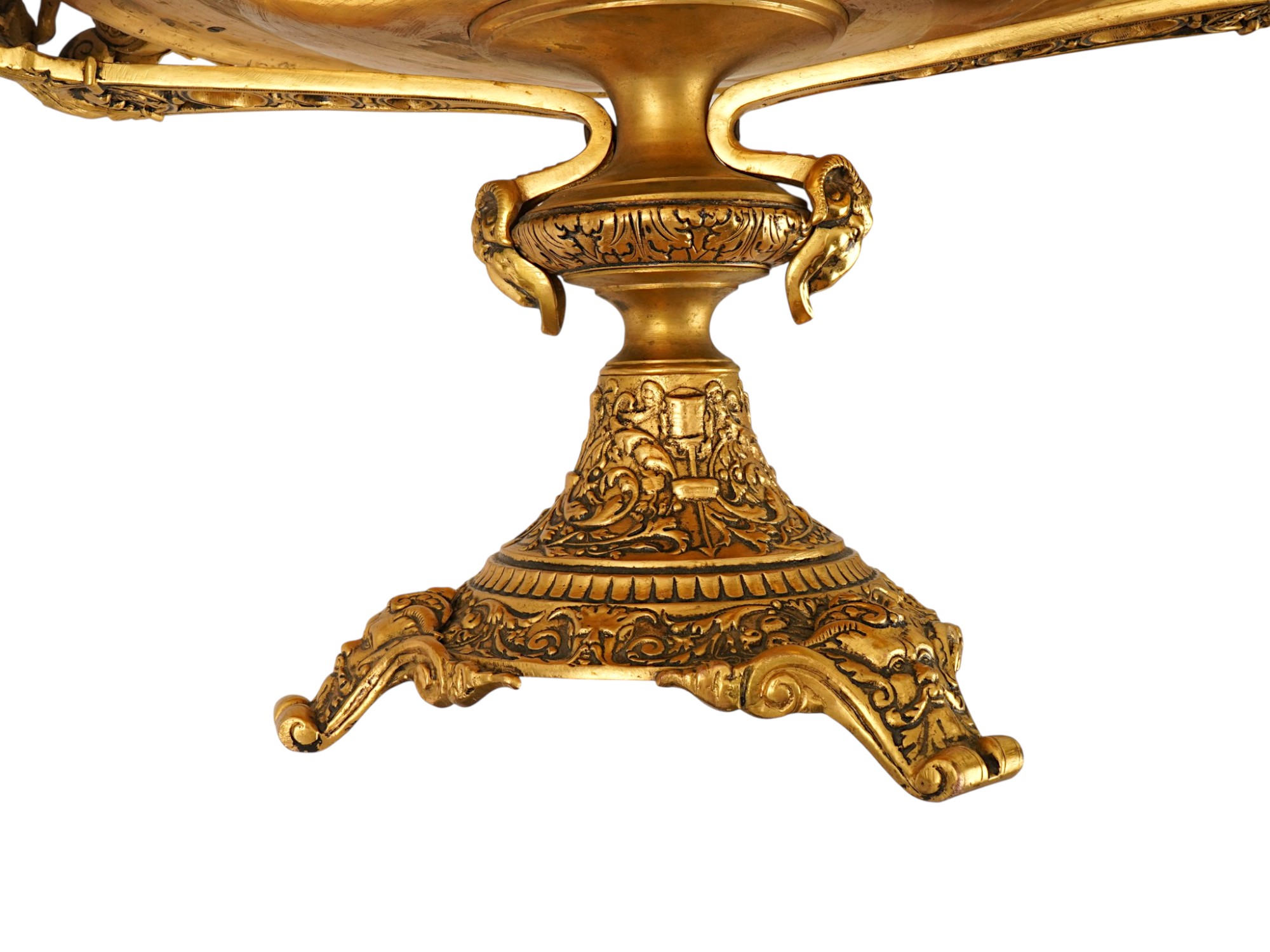 ANTIQUE FRENCH RENAISSANCE REVIVAL GILT BRONZE TAZZA PIC-12
