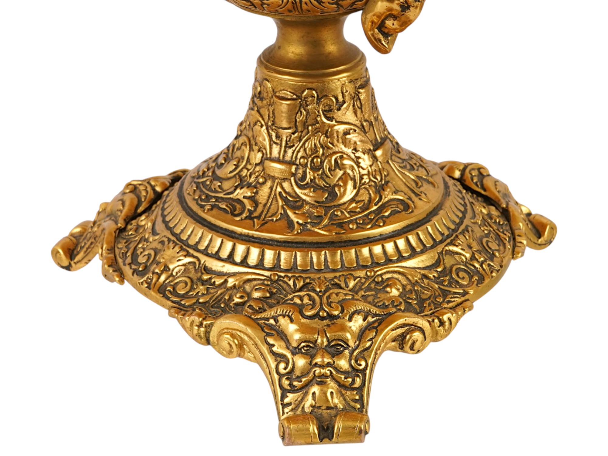 ANTIQUE FRENCH RENAISSANCE REVIVAL GILT BRONZE TAZZA PIC-11